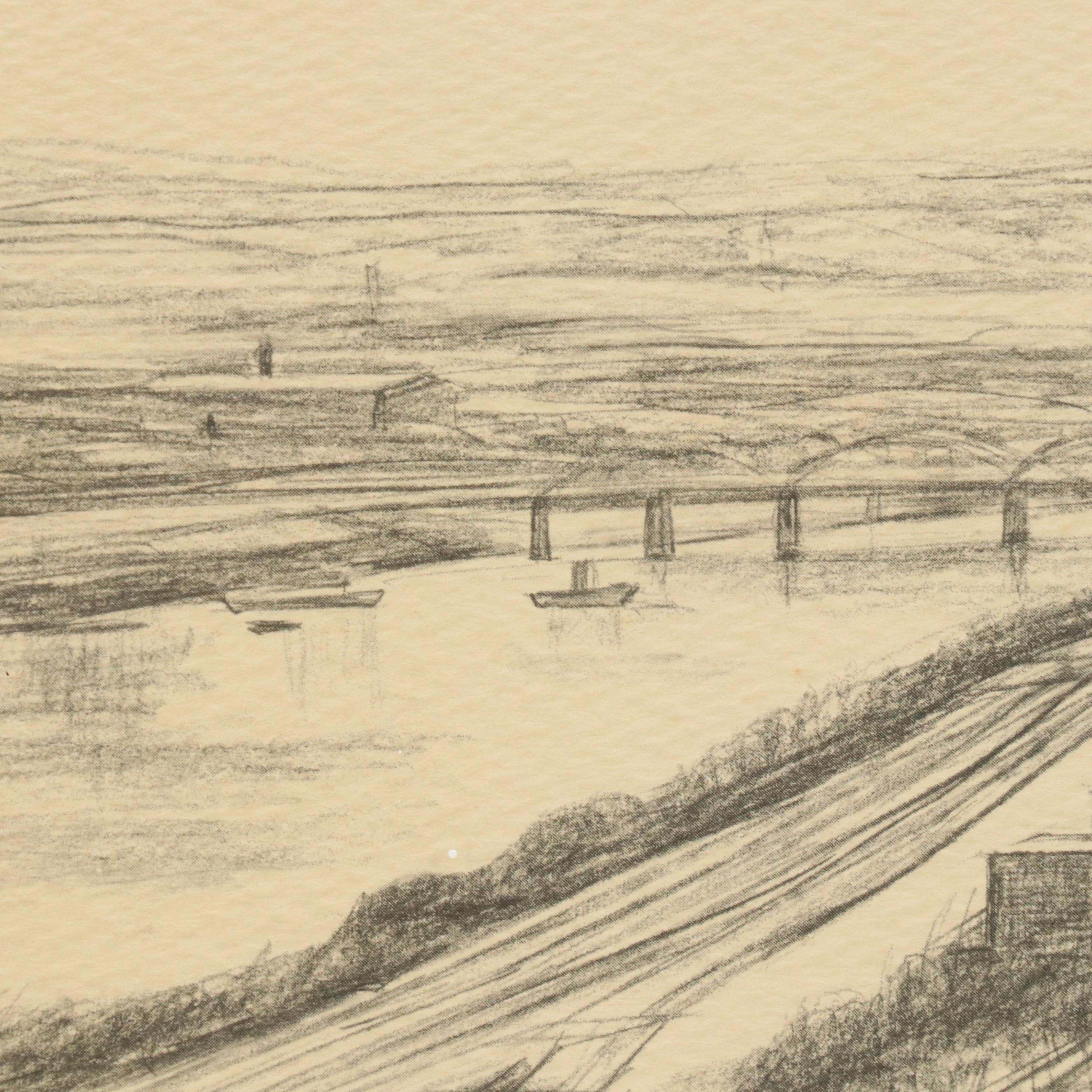 Floyd Berg Halftone of Mt. Adams