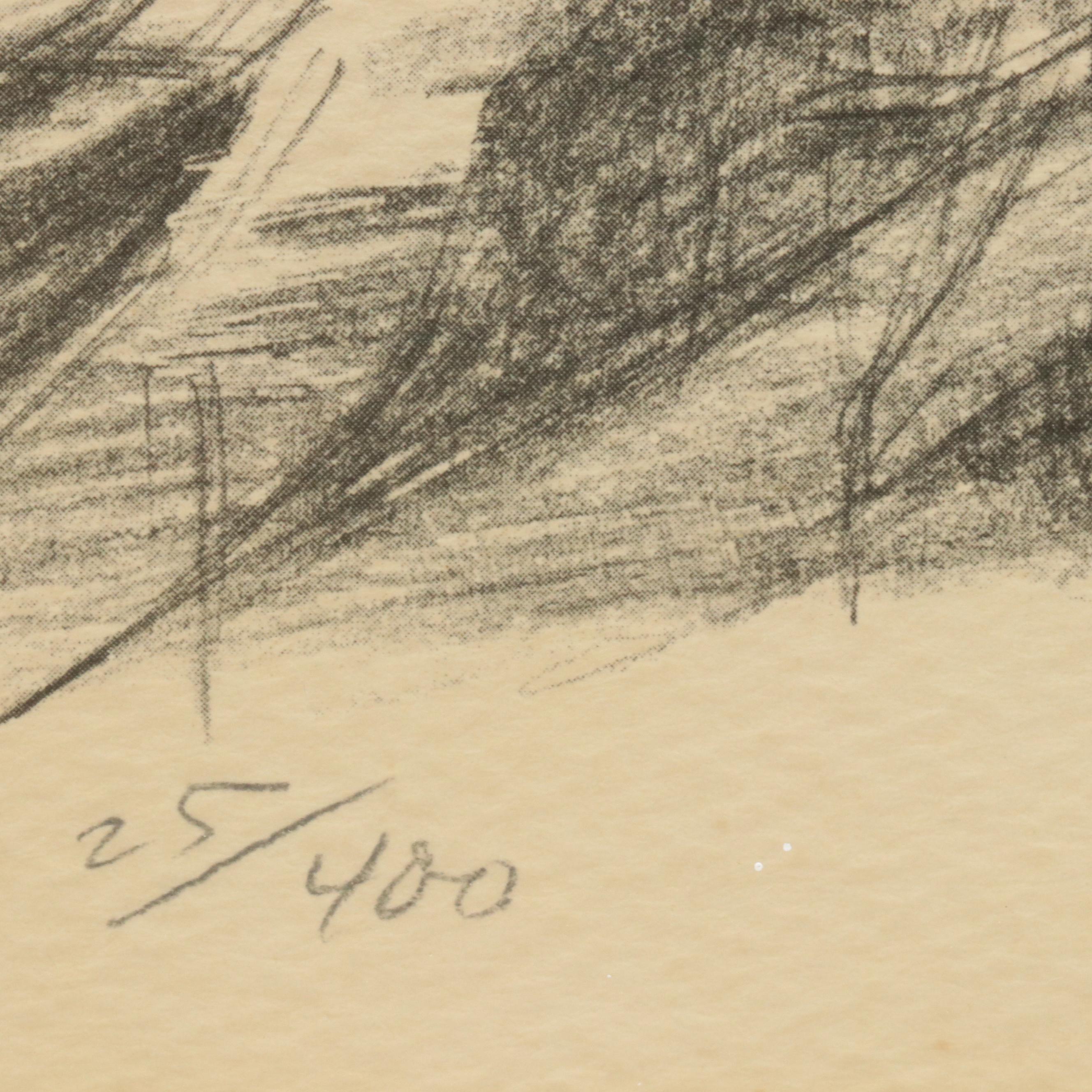 Floyd Berg Halftone of Mt. Adams