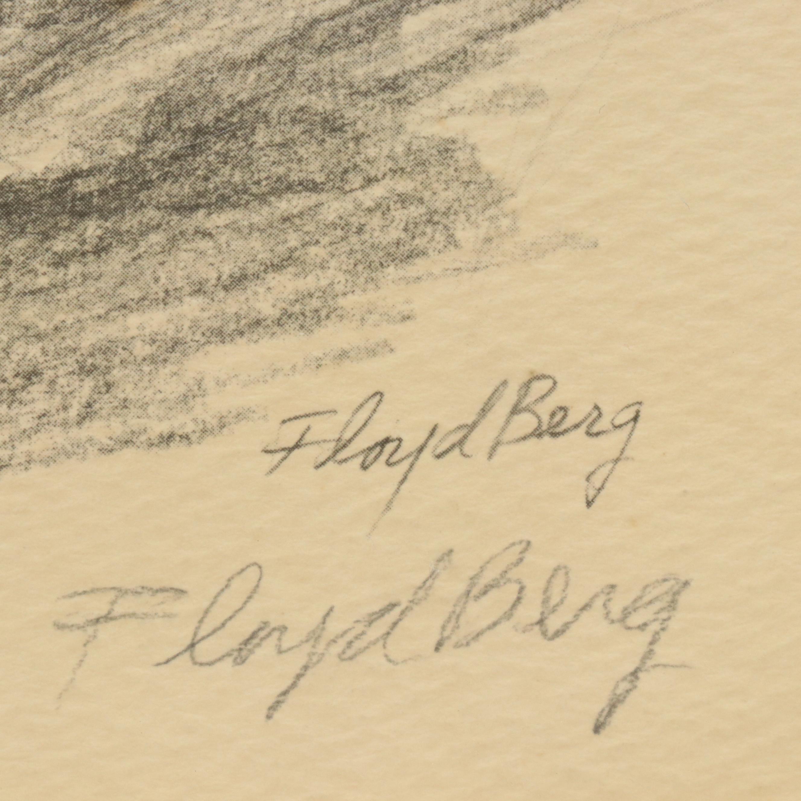 Floyd Berg Halftone of Mt. Adams