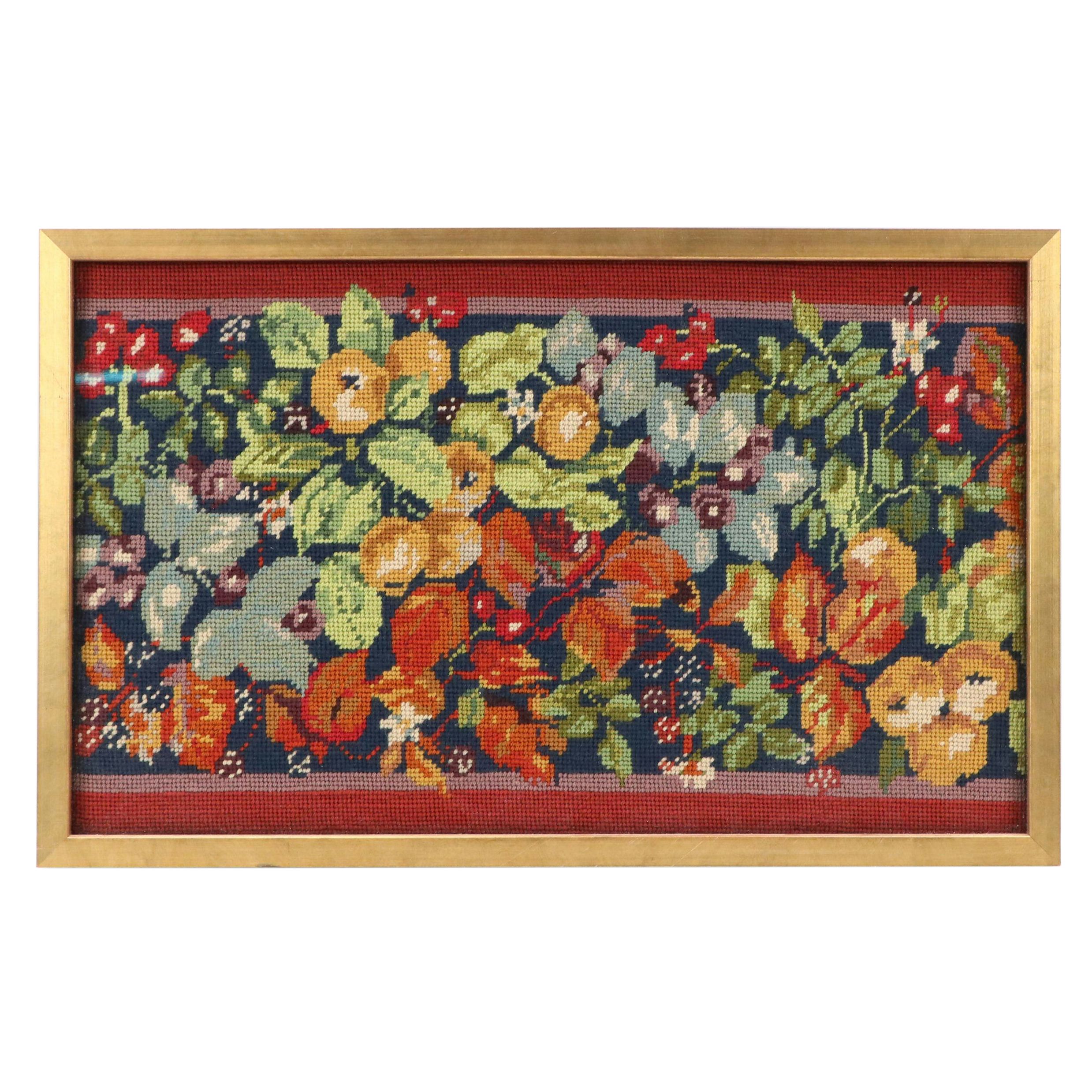 Kathleen Graf Needlepoint Panel "Autumn Hedgerow" Design by Margaret Murton