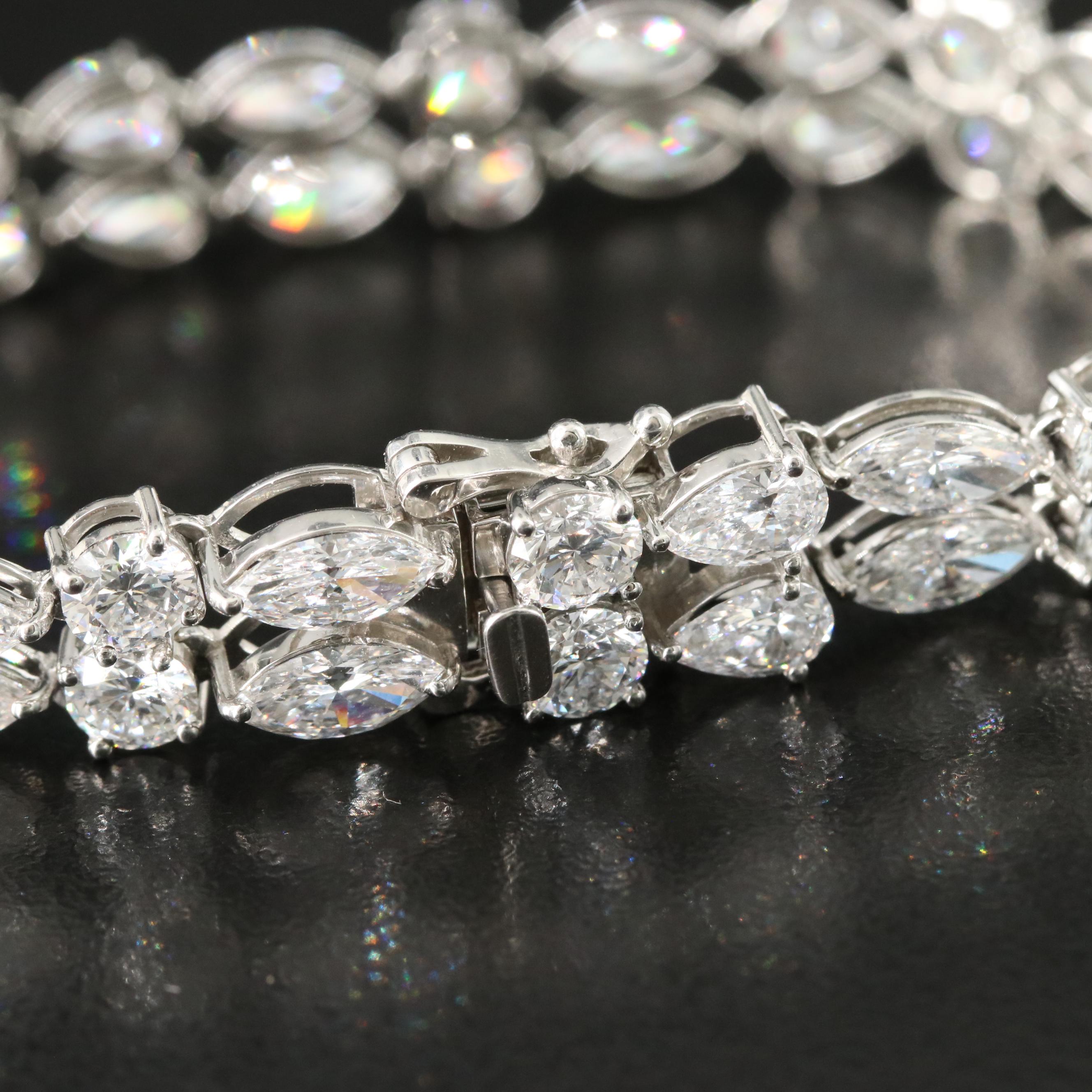 Platinum 18.21 CTW Lab Grown Diamond Double Row Bracelet
