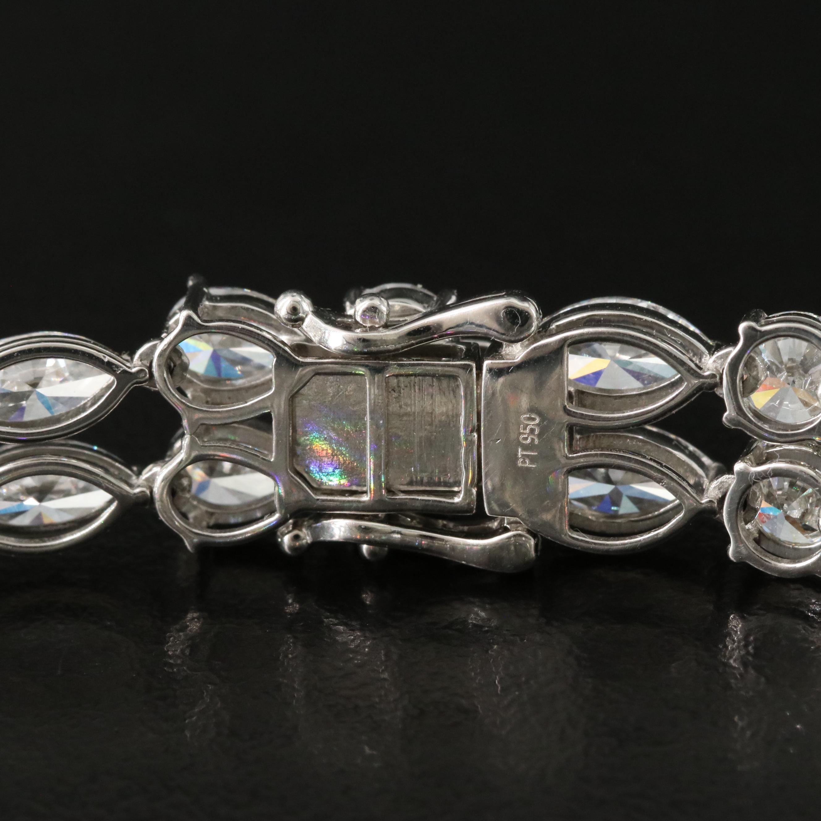 Platinum 18.21 CTW Lab Grown Diamond Double Row Bracelet