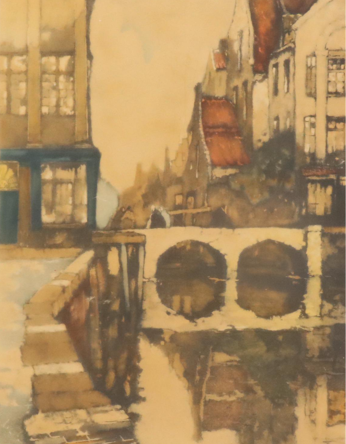 Color Etching of Dutch Canal After Julien Van Santen