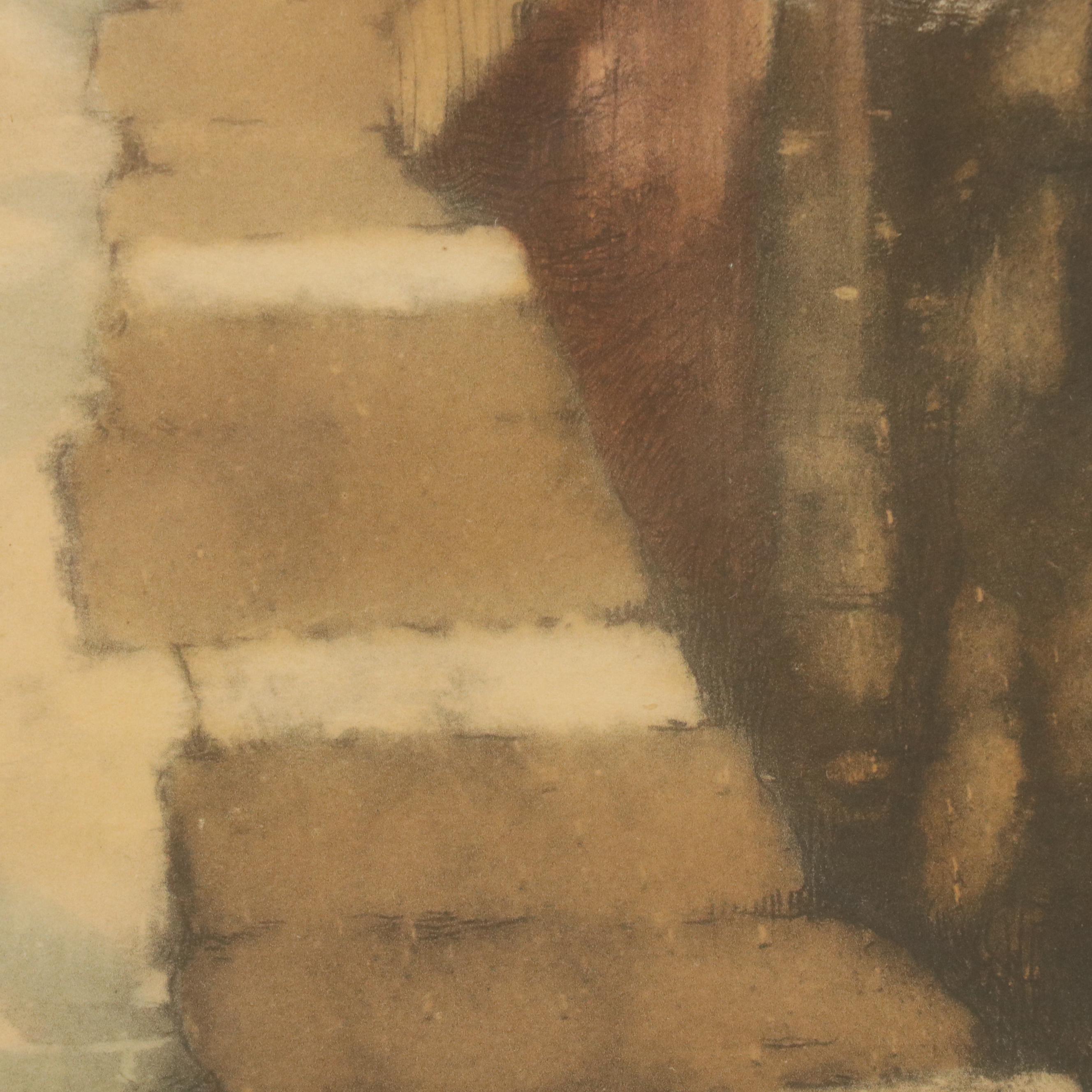 Color Etching of Dutch Canal After Julien Van Santen