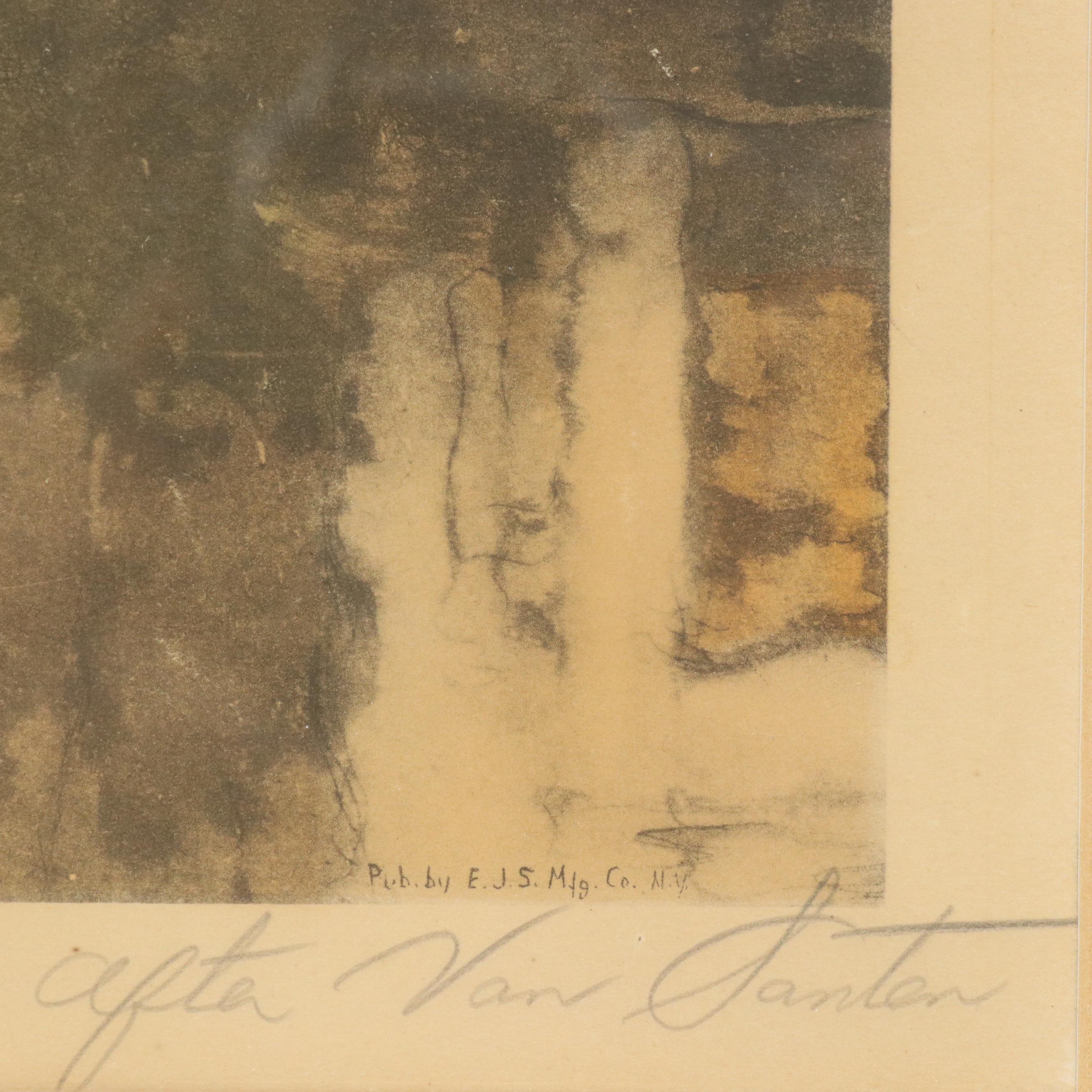 Color Etching of Dutch Canal After Julien Van Santen