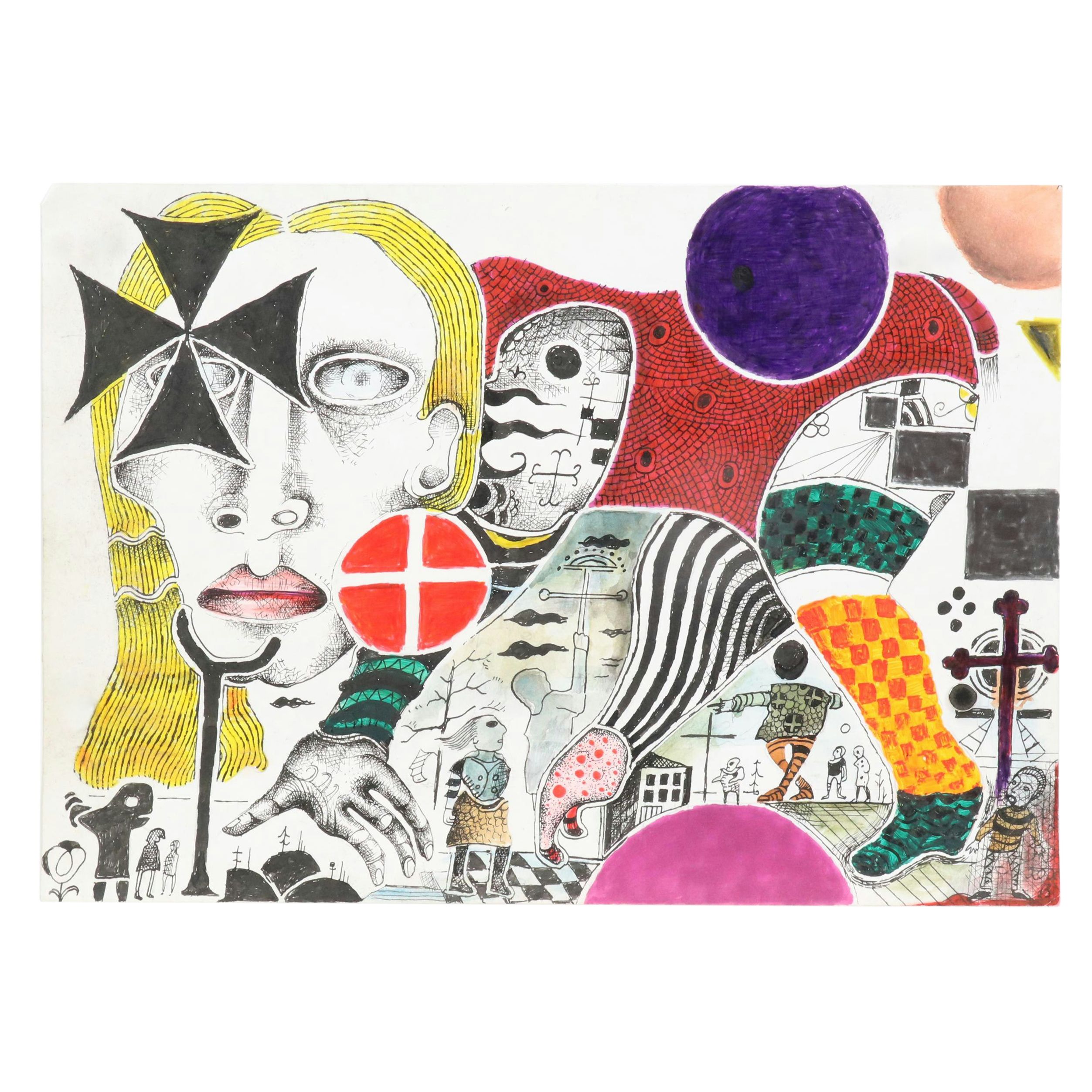 Nikolay "Kuk" Manuylov Mixed Media Figural Surrealist Illustration, 2013