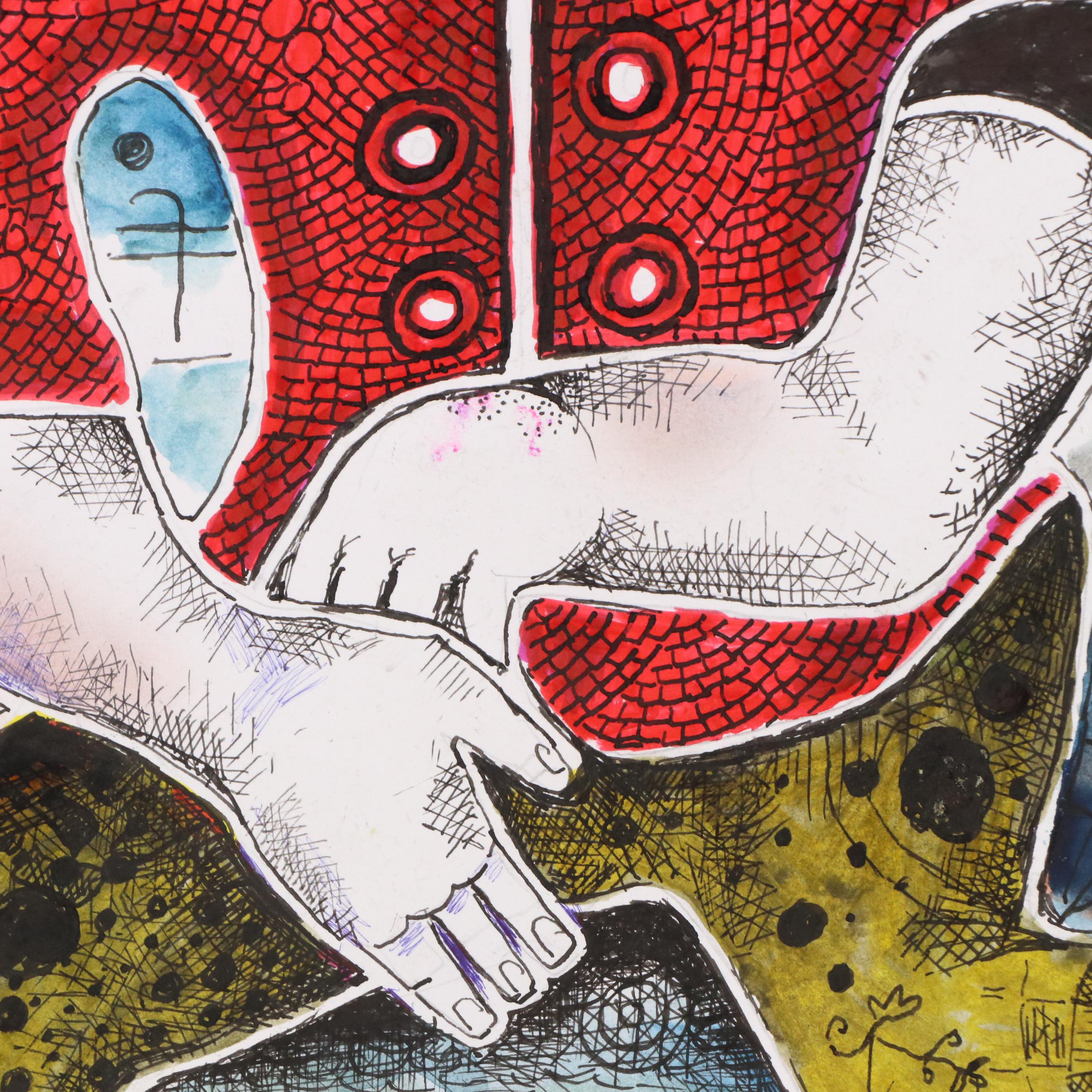 Nikolay "Kuk" Manuylov Figural Surrealist Mixed Media Illustration, 2013