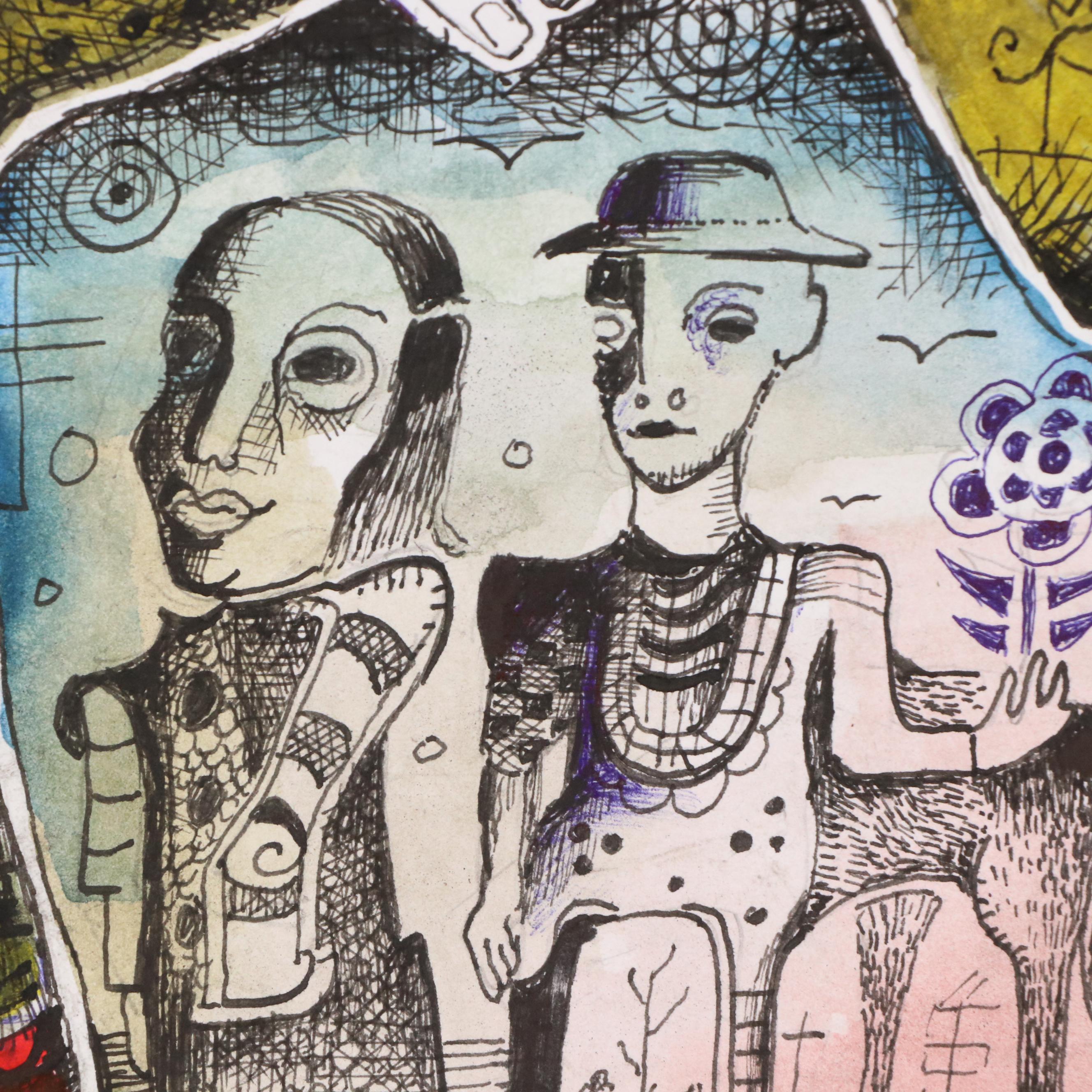 Nikolay "Kuk" Manuylov Figural Surrealist Mixed Media Illustration, 2013