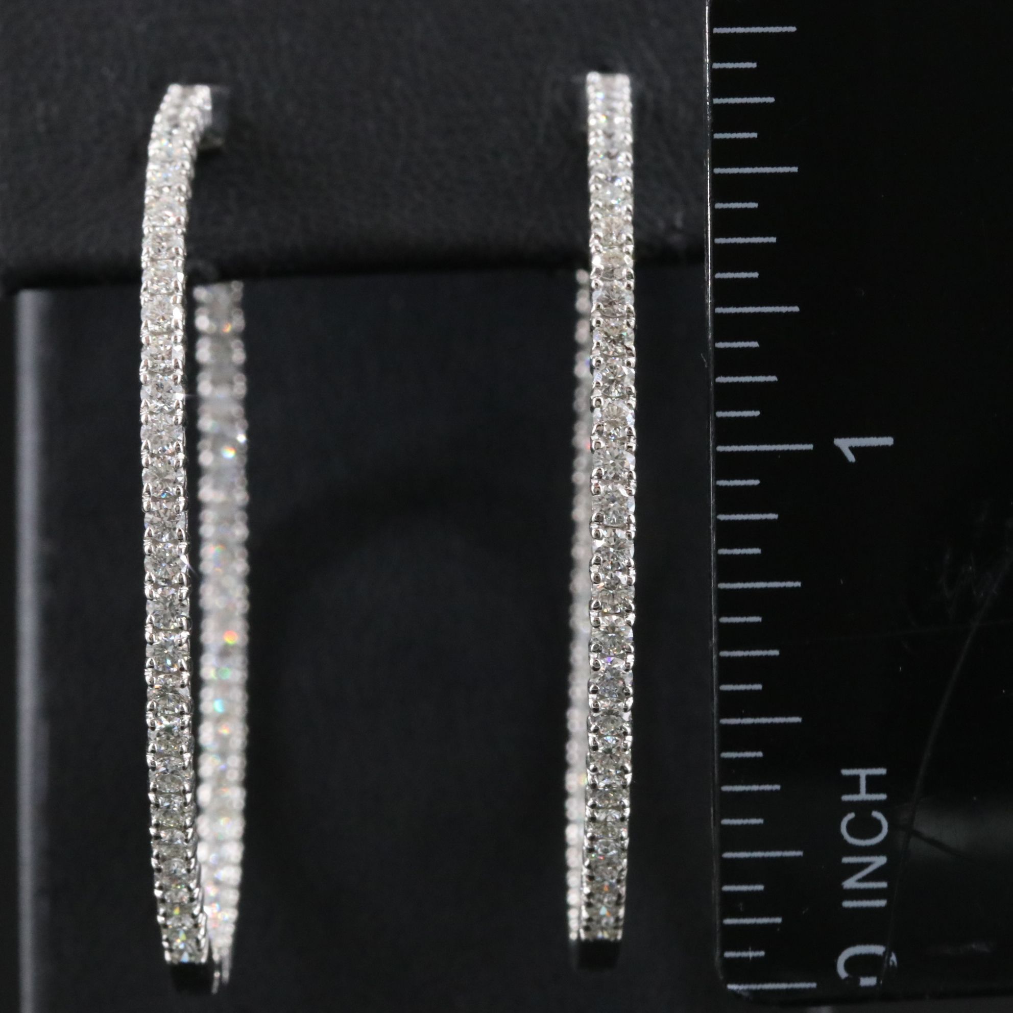 Platinum 2.95 CTW Diamond Inside Out Hoop Earrings