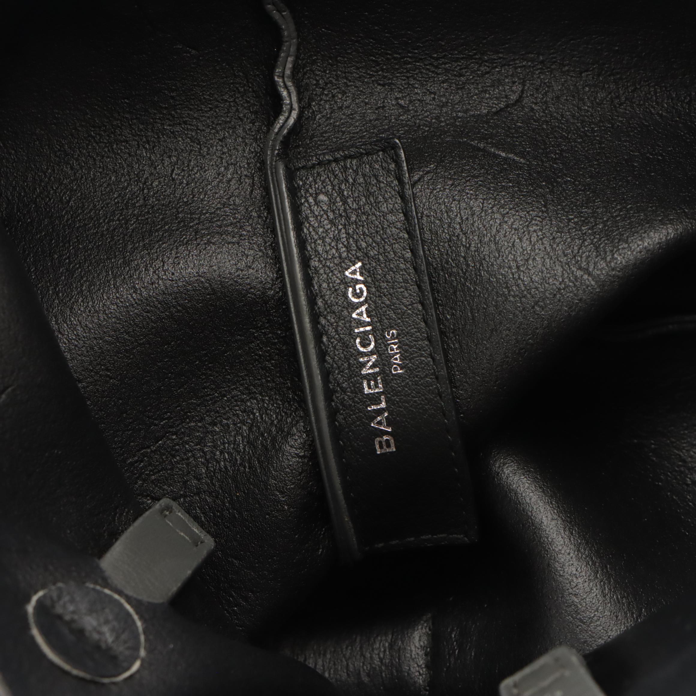 Balenciaga XS Everyday Two-Way Tote in Cool Grey and Black Calfskin Leather