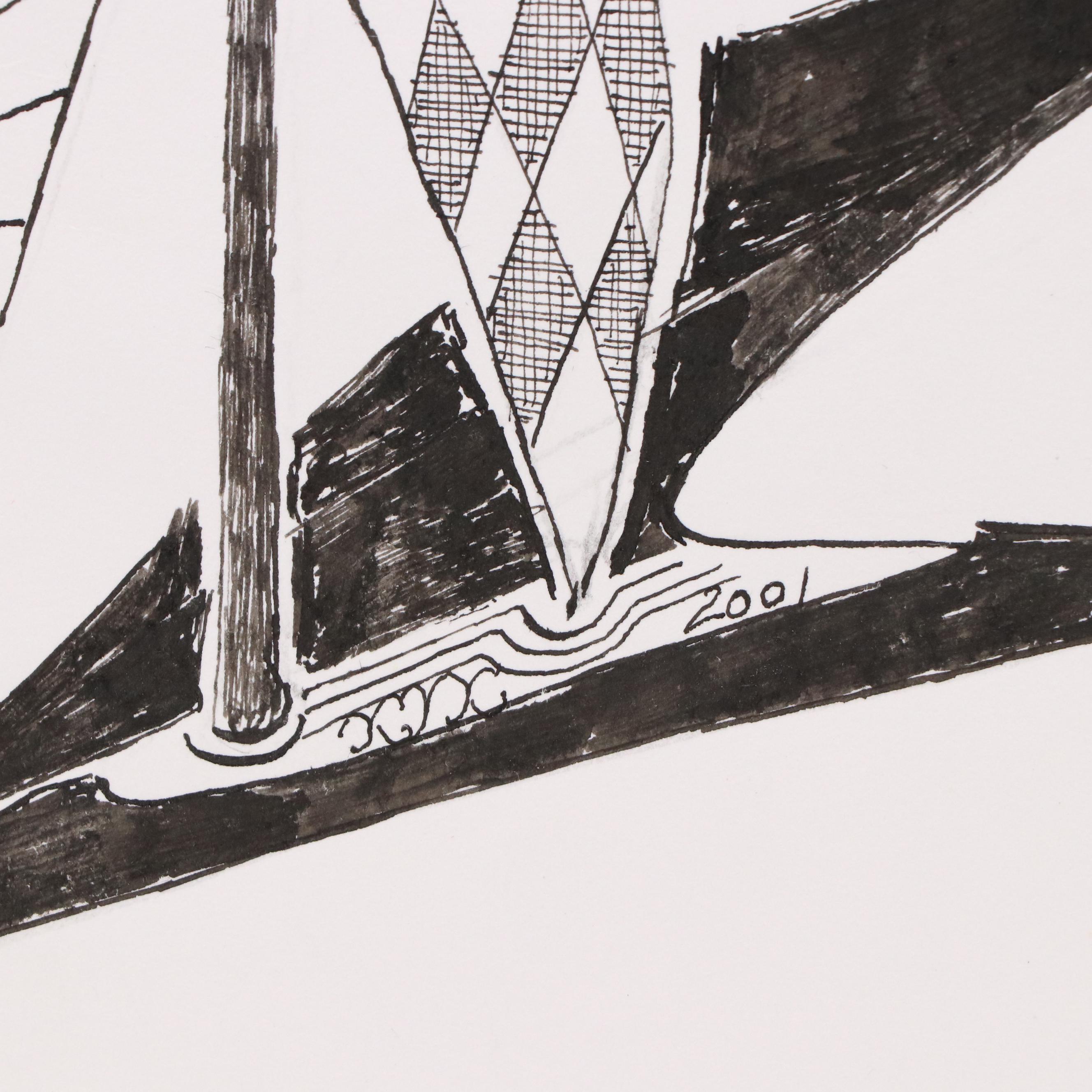 Nikolay "Kuk" Manuylov Surrealist Ink Illustration, 21st Century