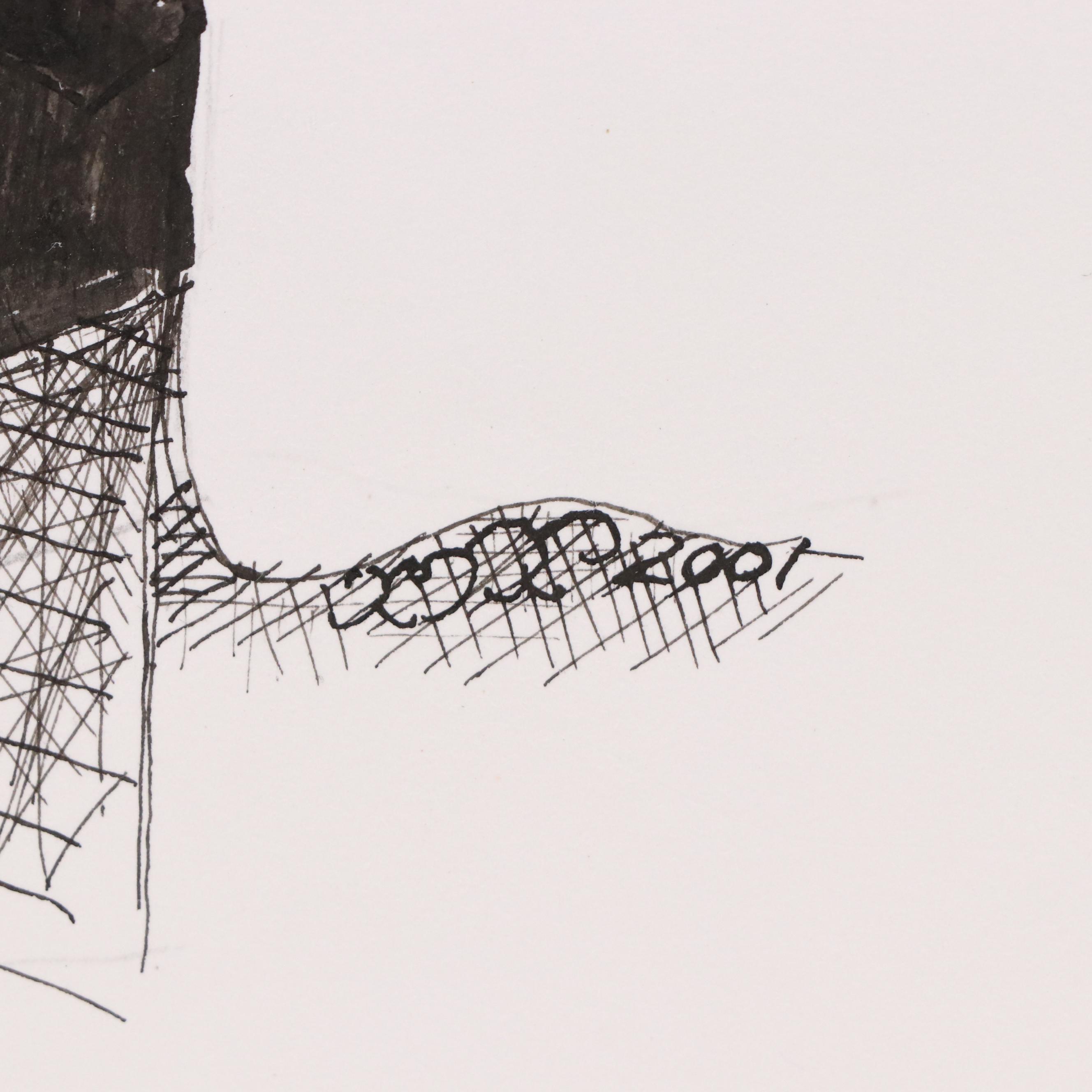 Nikolay "Kuk" Manuylov Surrealist Ink Illustration "Vel Volkodav"