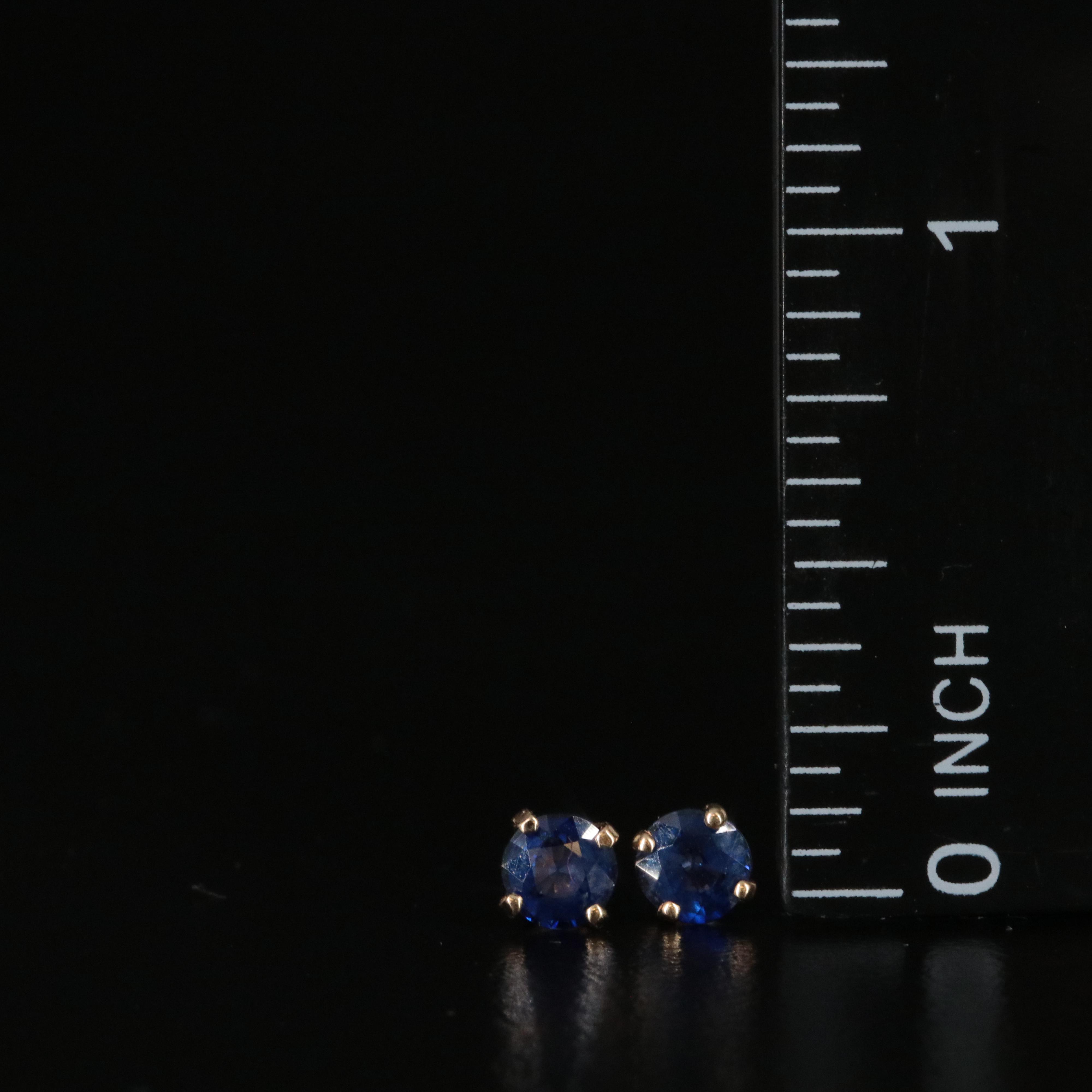 14K Sapphire Solitaire Earrings
