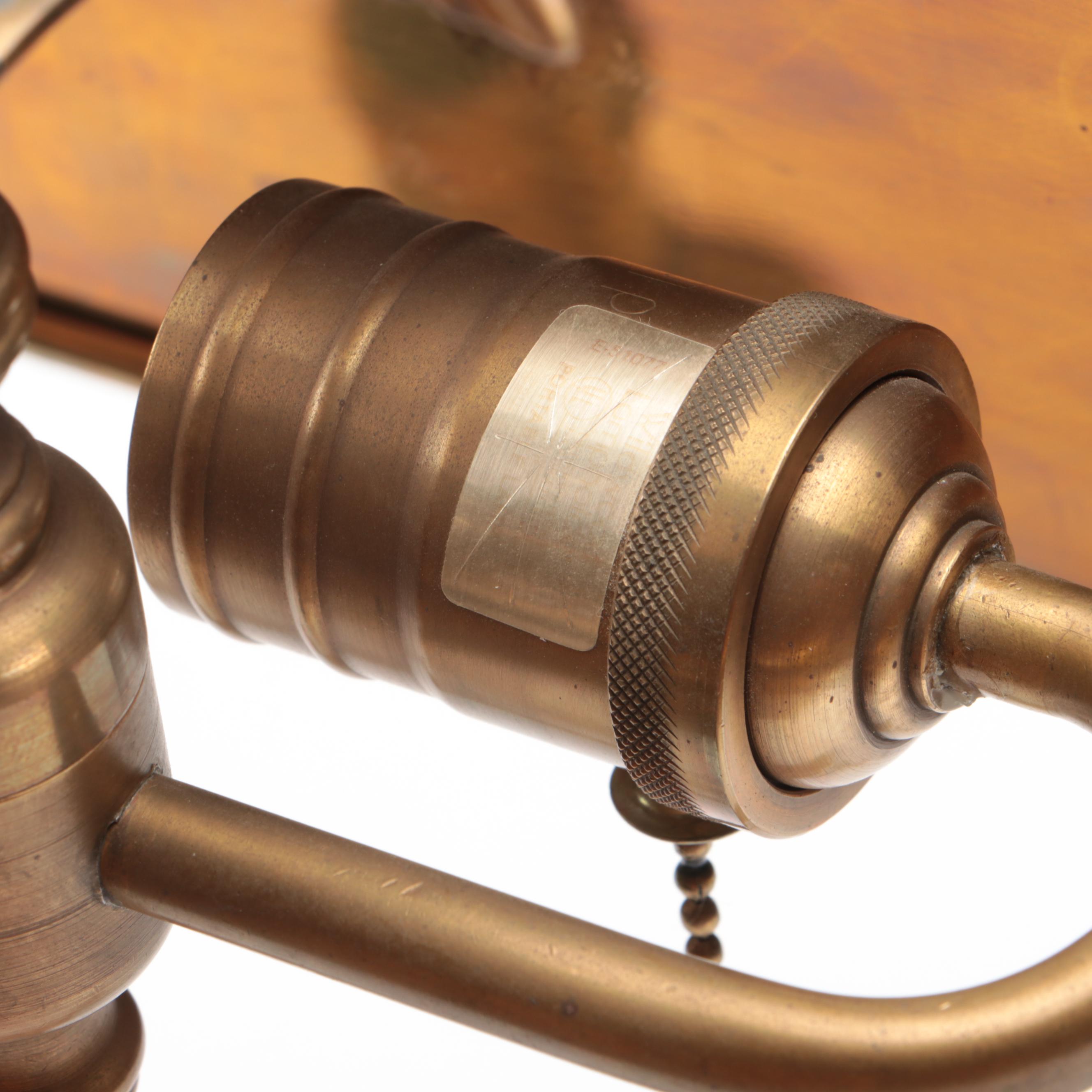 Wildwood Lamps Brass Two-Candle Bouillotte Table Lamp with Black Tole Shade