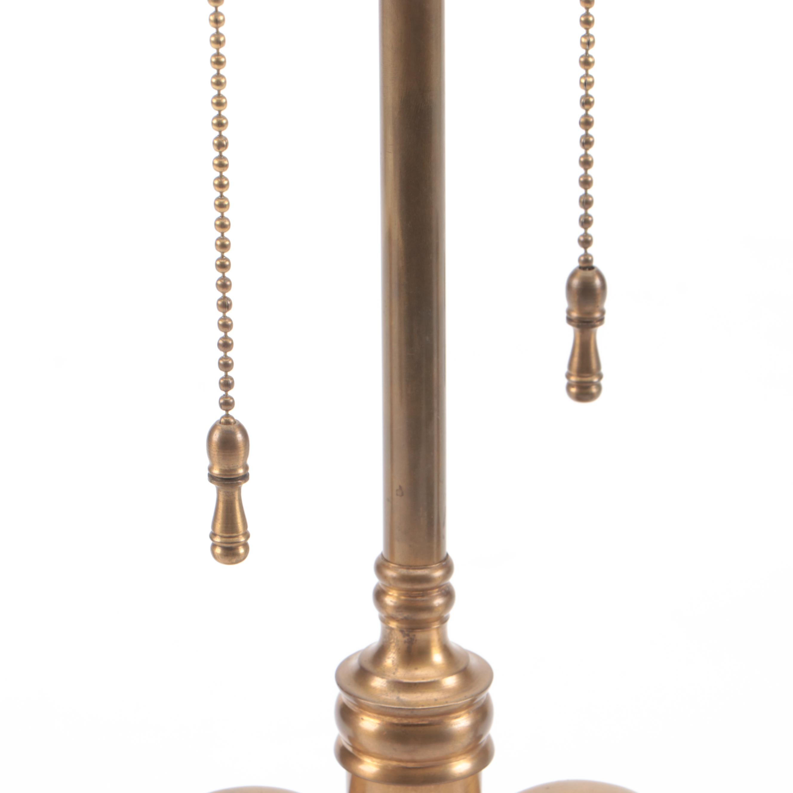 Wildwood Lamps Brass Two-Candle Bouillotte Table Lamp with Black Tole Shade