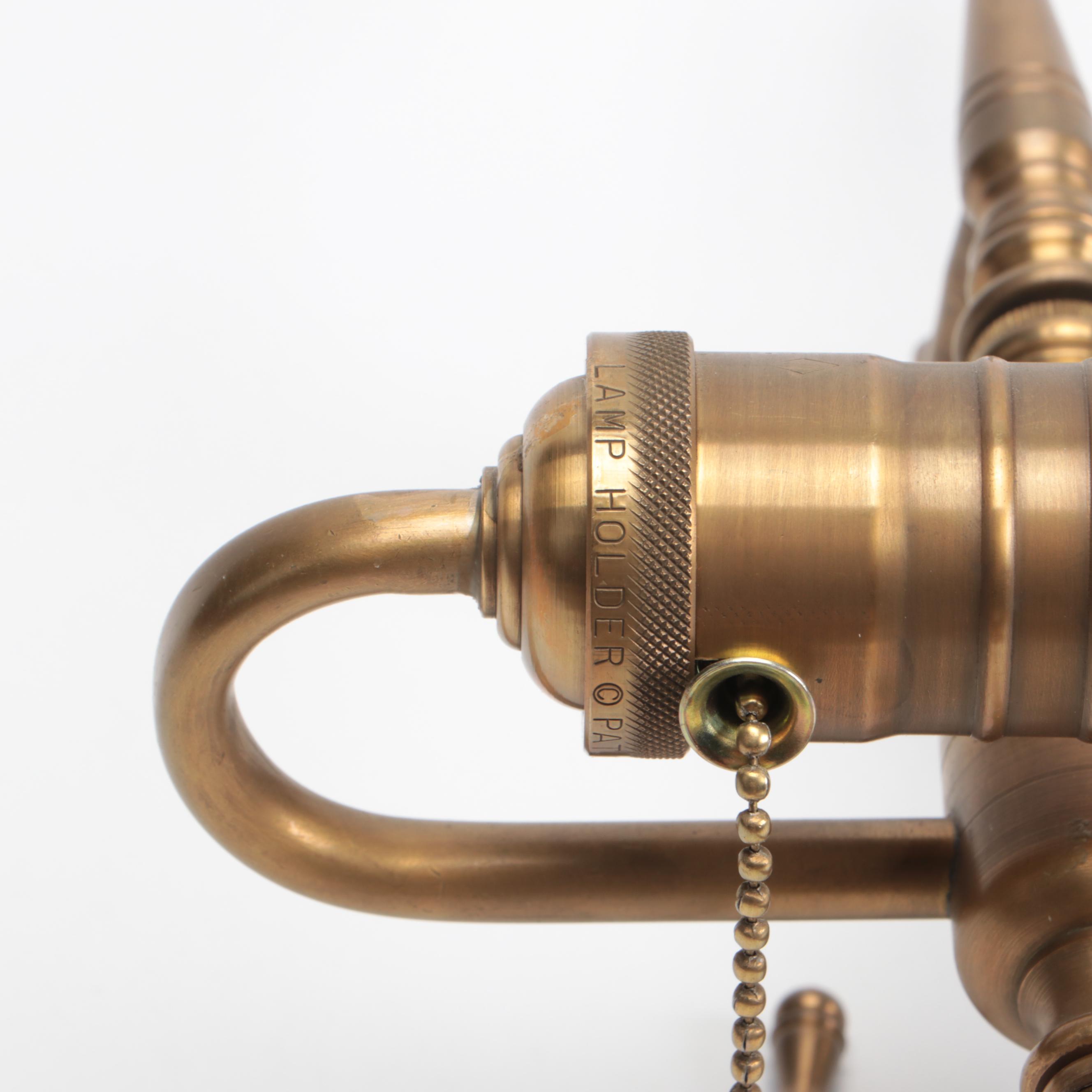 Wildwood Lamps Brass Two-Candle Bouillotte Table Lamp with Black Tole Shade