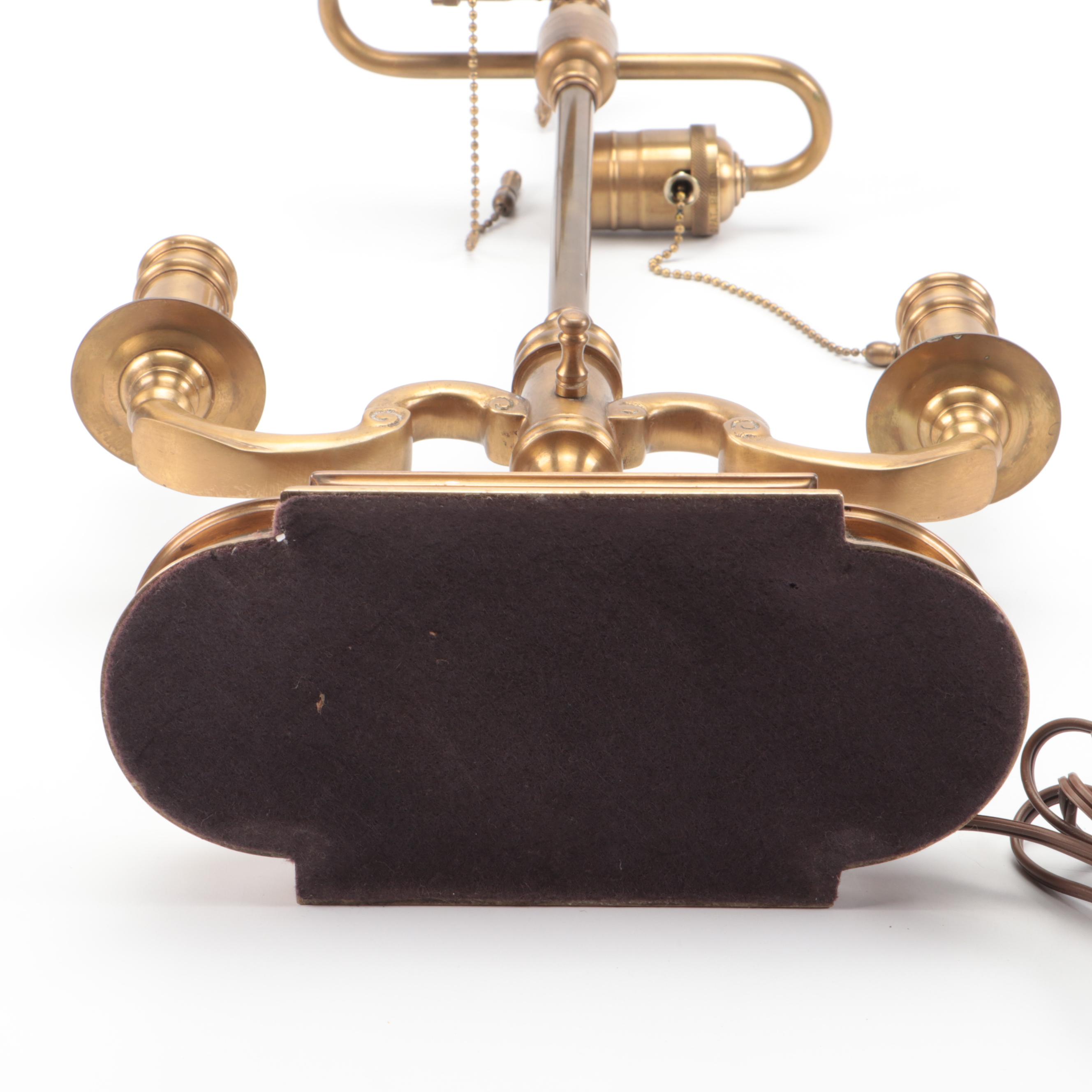 Wildwood Lamps Brass Two-Candle Bouillotte Table Lamp with Black Tole Shade