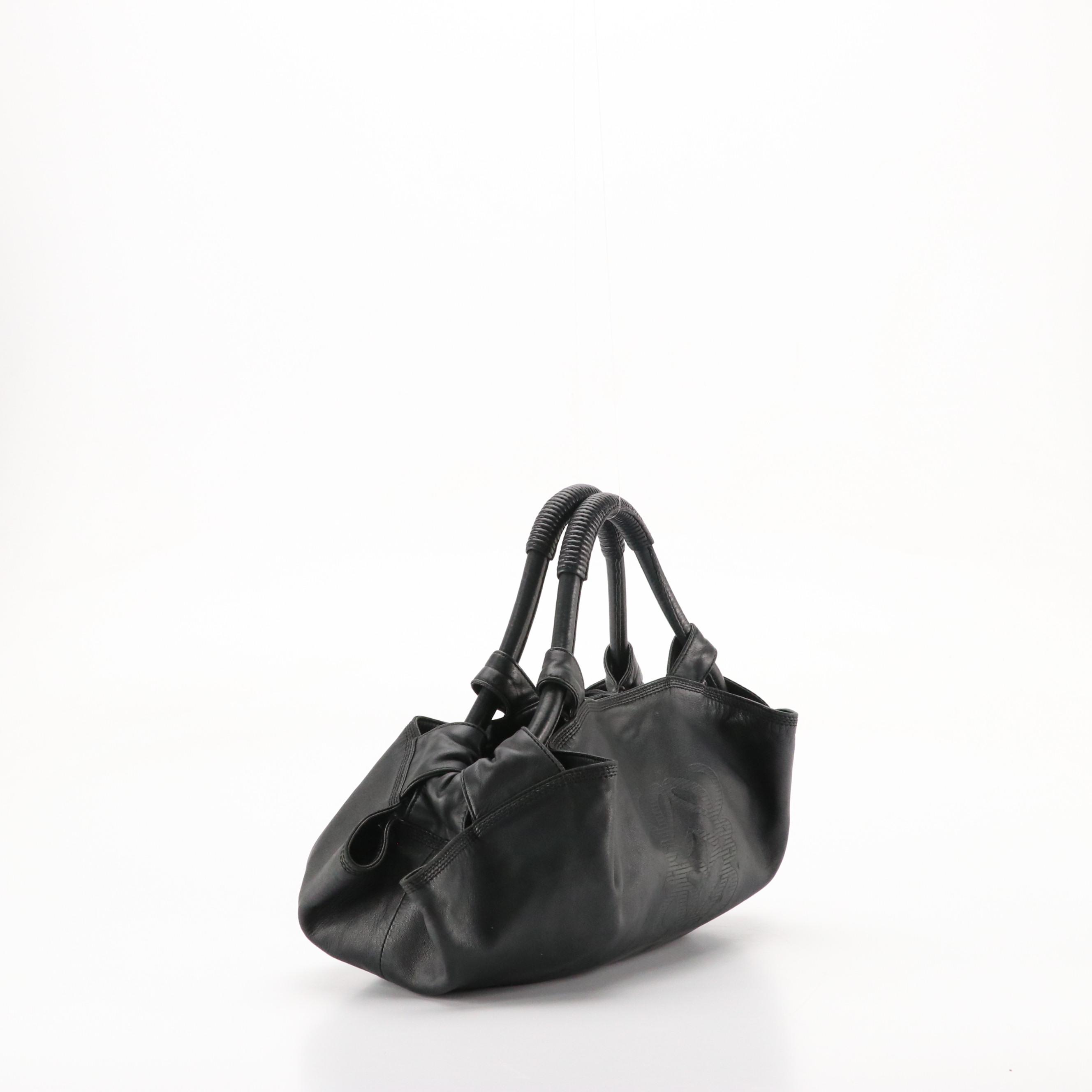 Loewe Anagram Aire Handbag in Black Nappa Leather