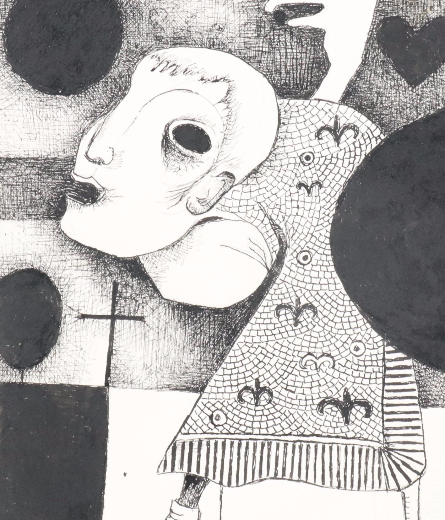 Nikolay Manuylov “Kuk” Surrealist Figural Ink Illustration, 2021
