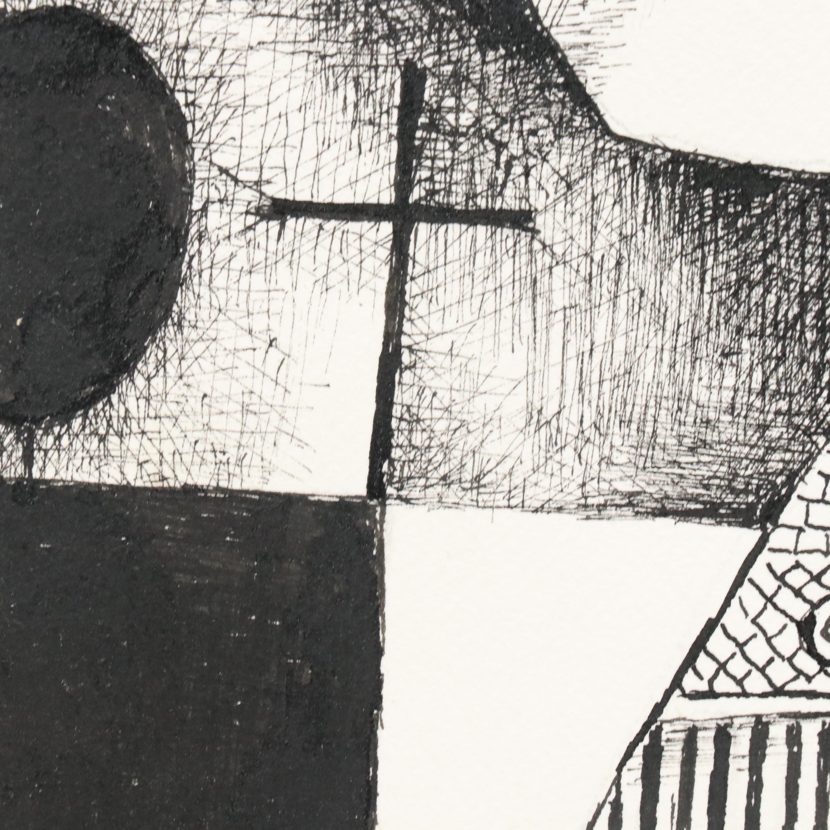 Nikolay Manuylov “Kuk” Surrealist Figural Ink Illustration, 2021