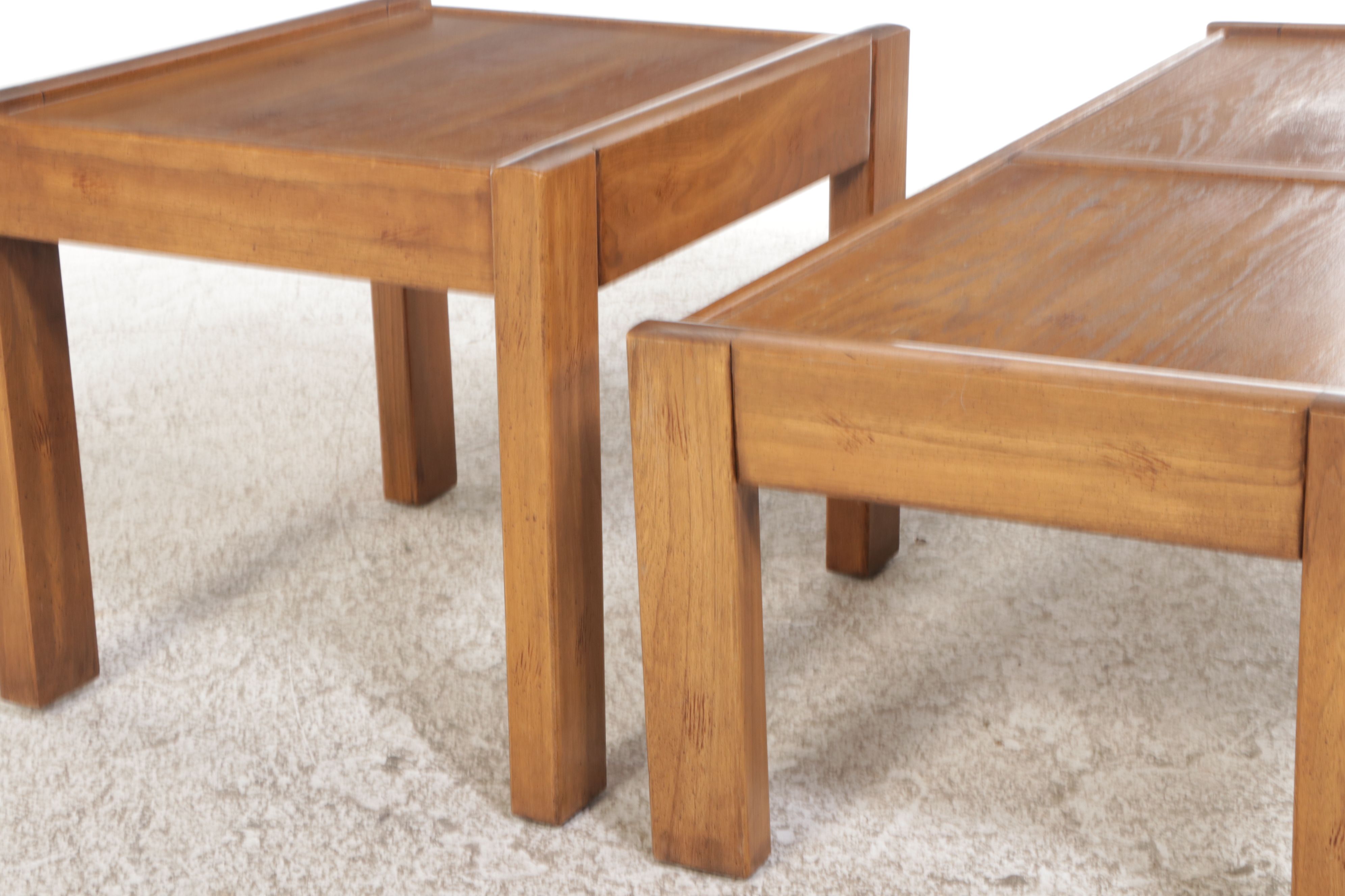 Modernist Oak Coffee and End Tables, Late 20th Century