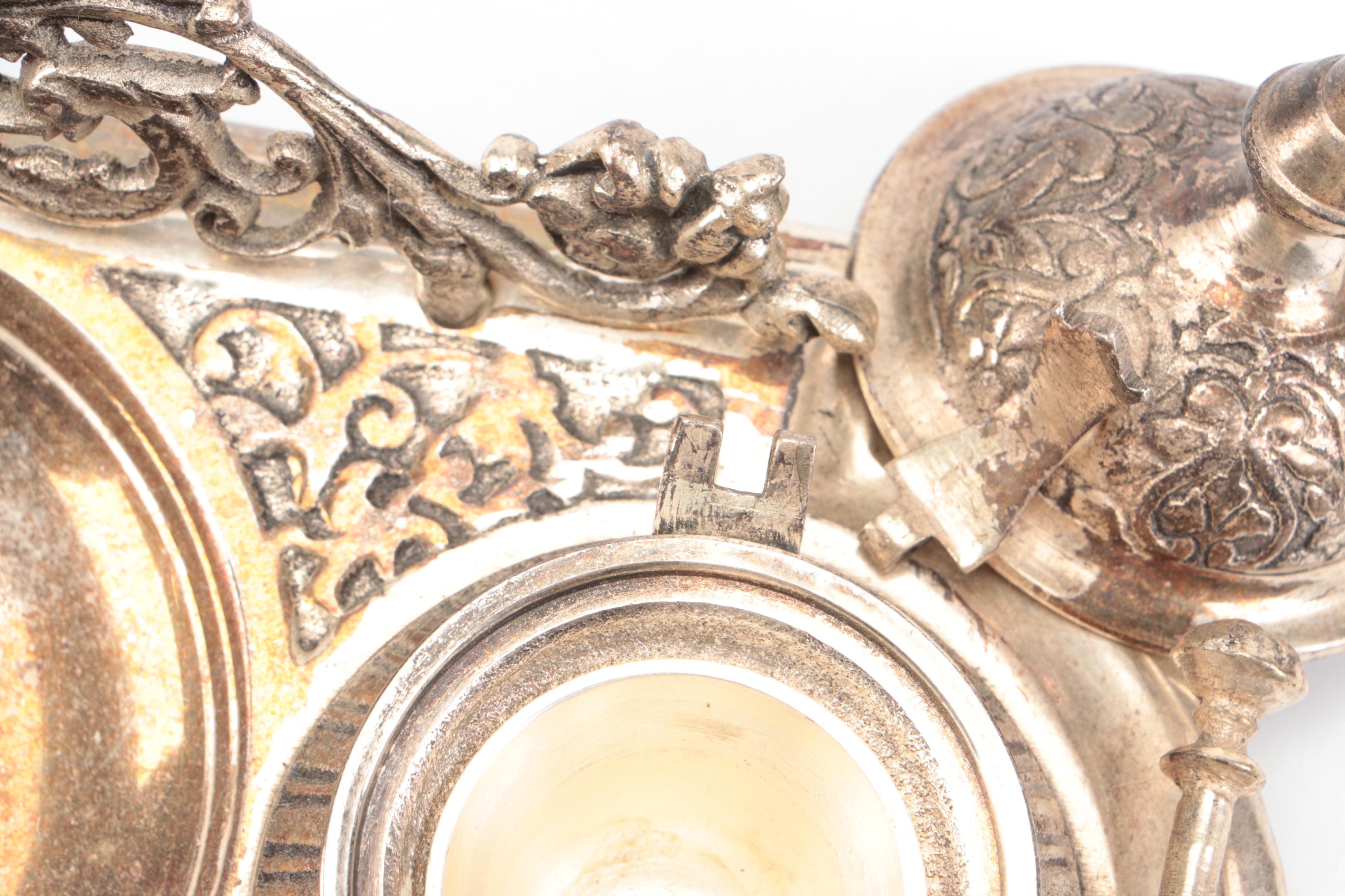 Silver Plate Double Inkwells