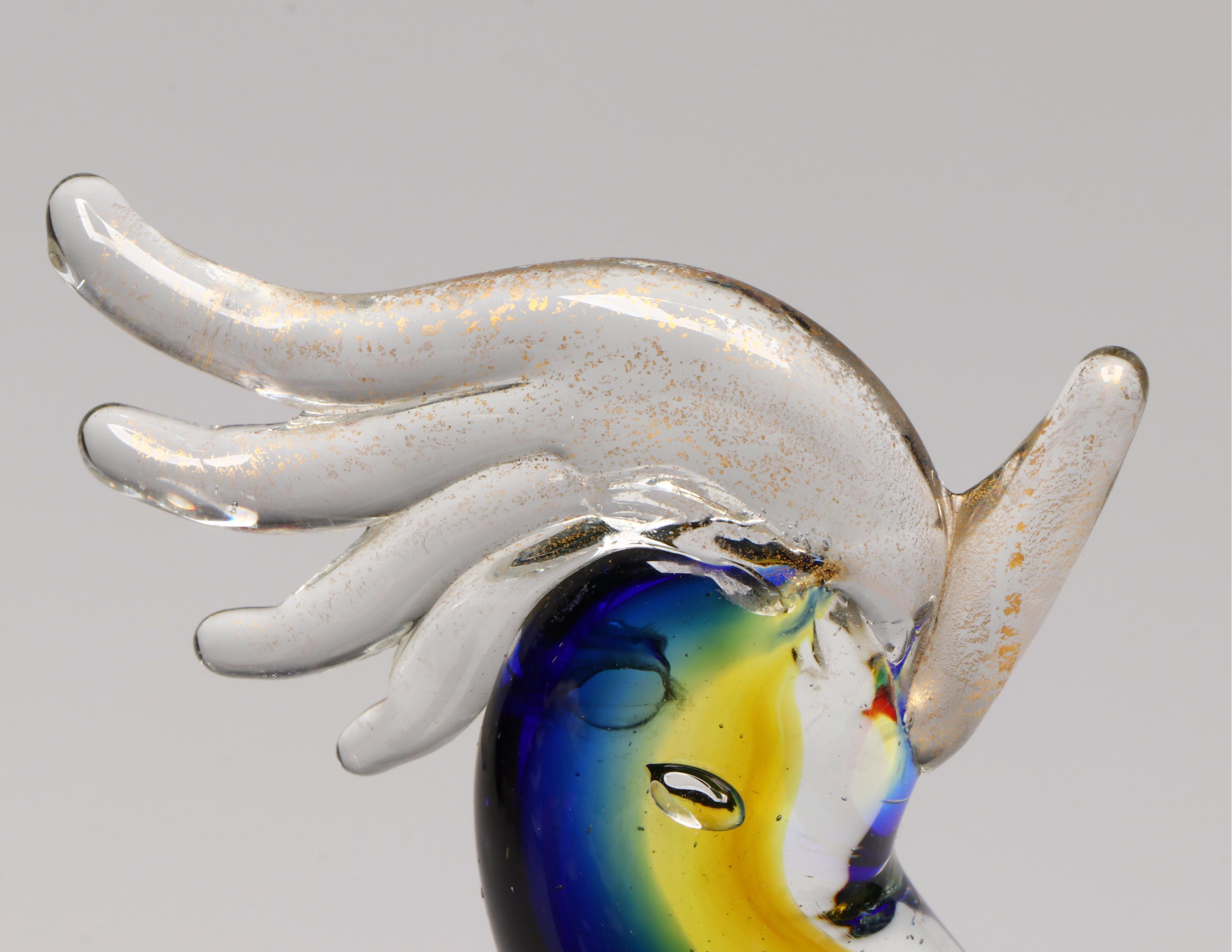 Murano Style Bird Art Glass Sculpture