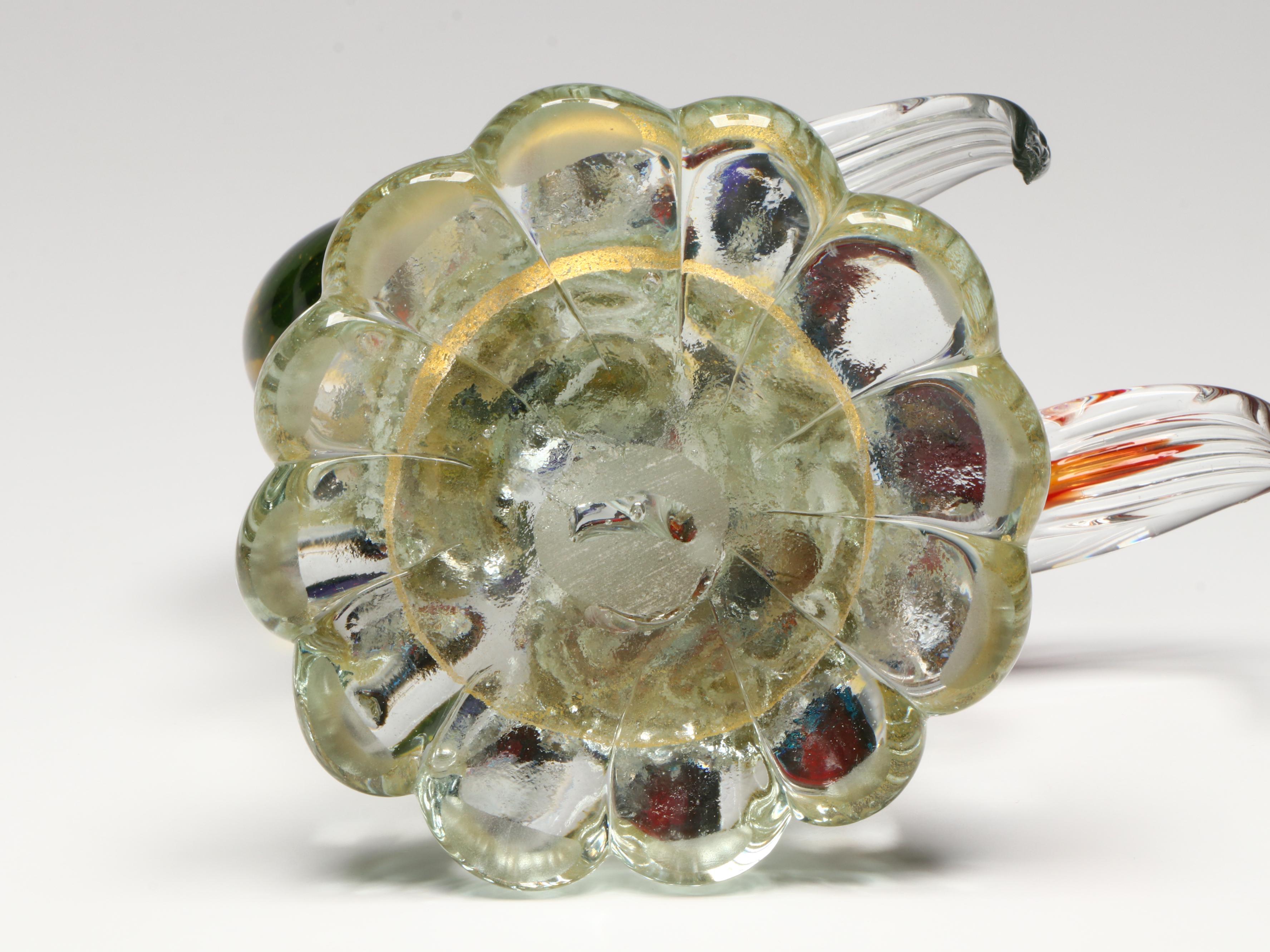 Murano Style Bird Art Glass Sculpture