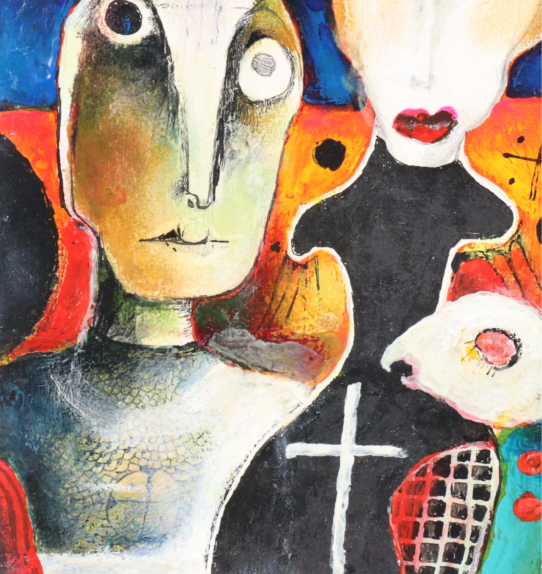 Nikolay Manuylov “Kuk” Surrealist Figural Mixed Media Painting, 2021