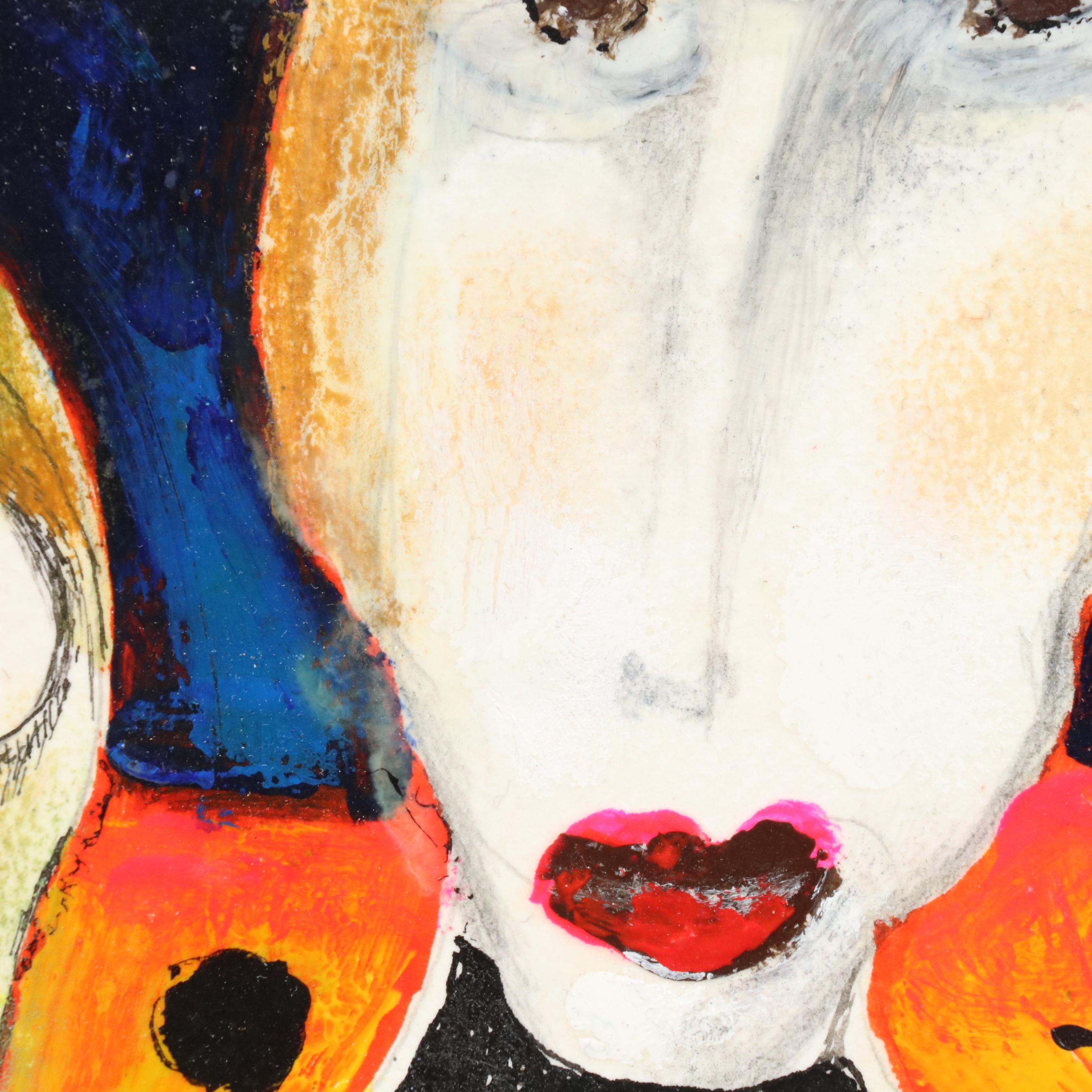 Nikolay Manuylov “Kuk” Surrealist Figural Mixed Media Painting, 2021