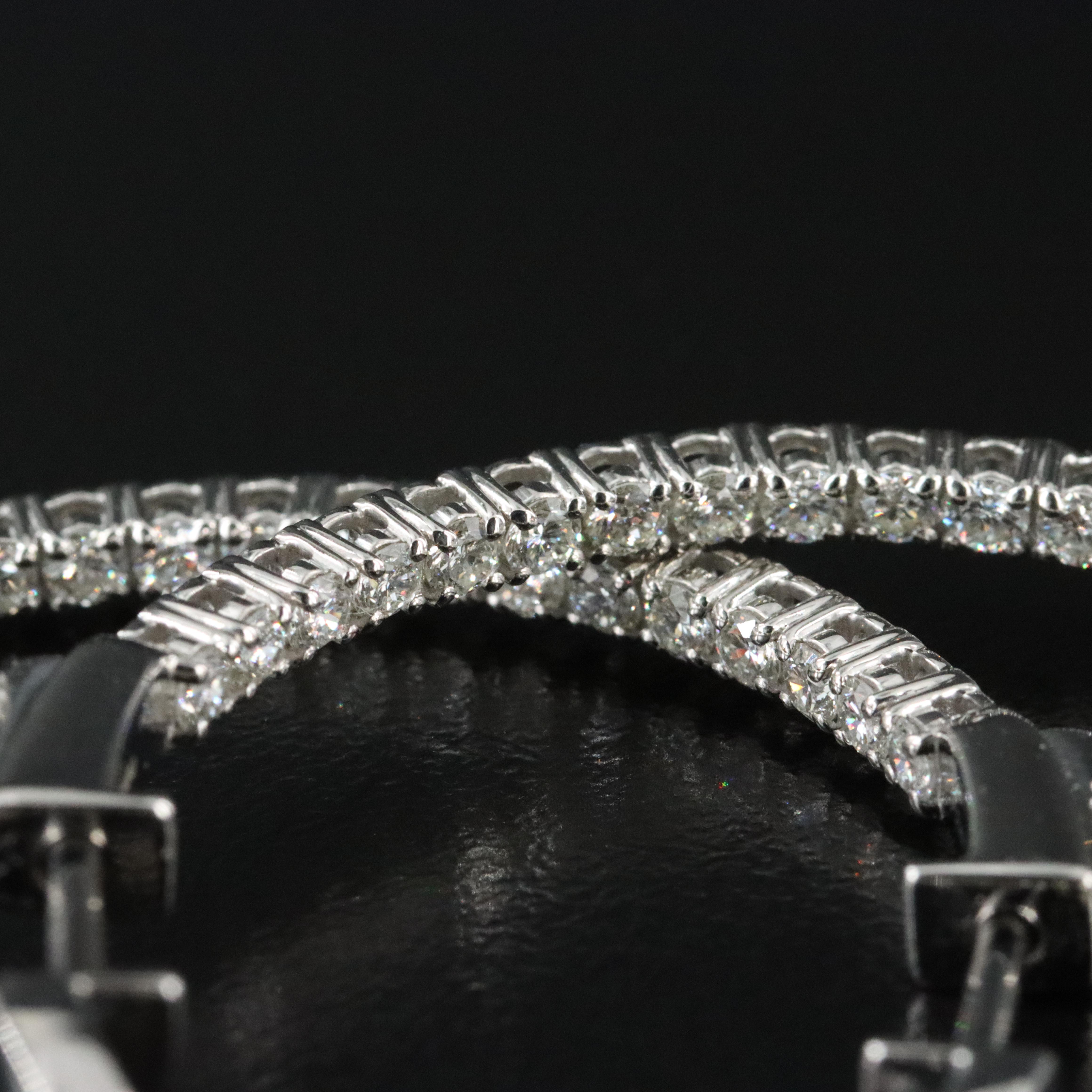 Platinum 3.11 CTW Diamond Inside Out Hoop Earrings