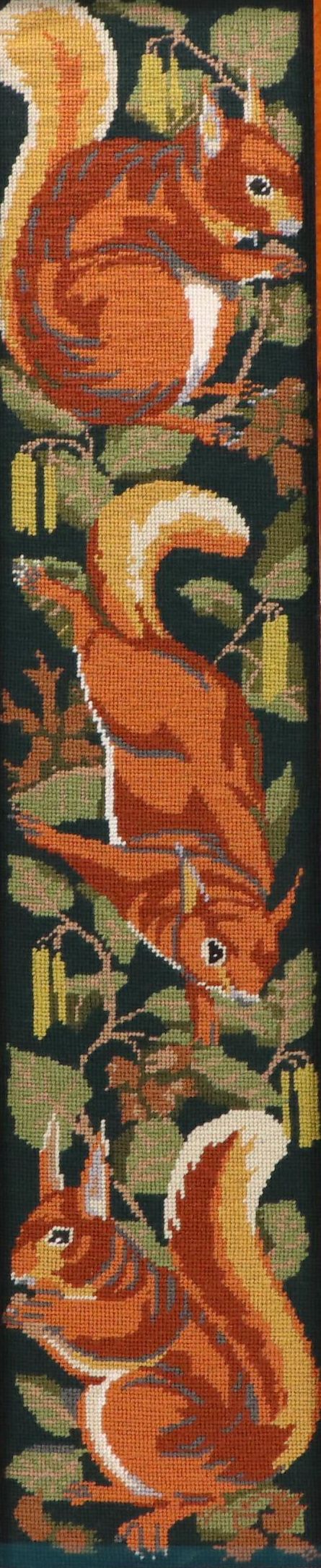 Kathleen Graf Needlepoint Panel of Squirrels, Design by Sarah Beechum