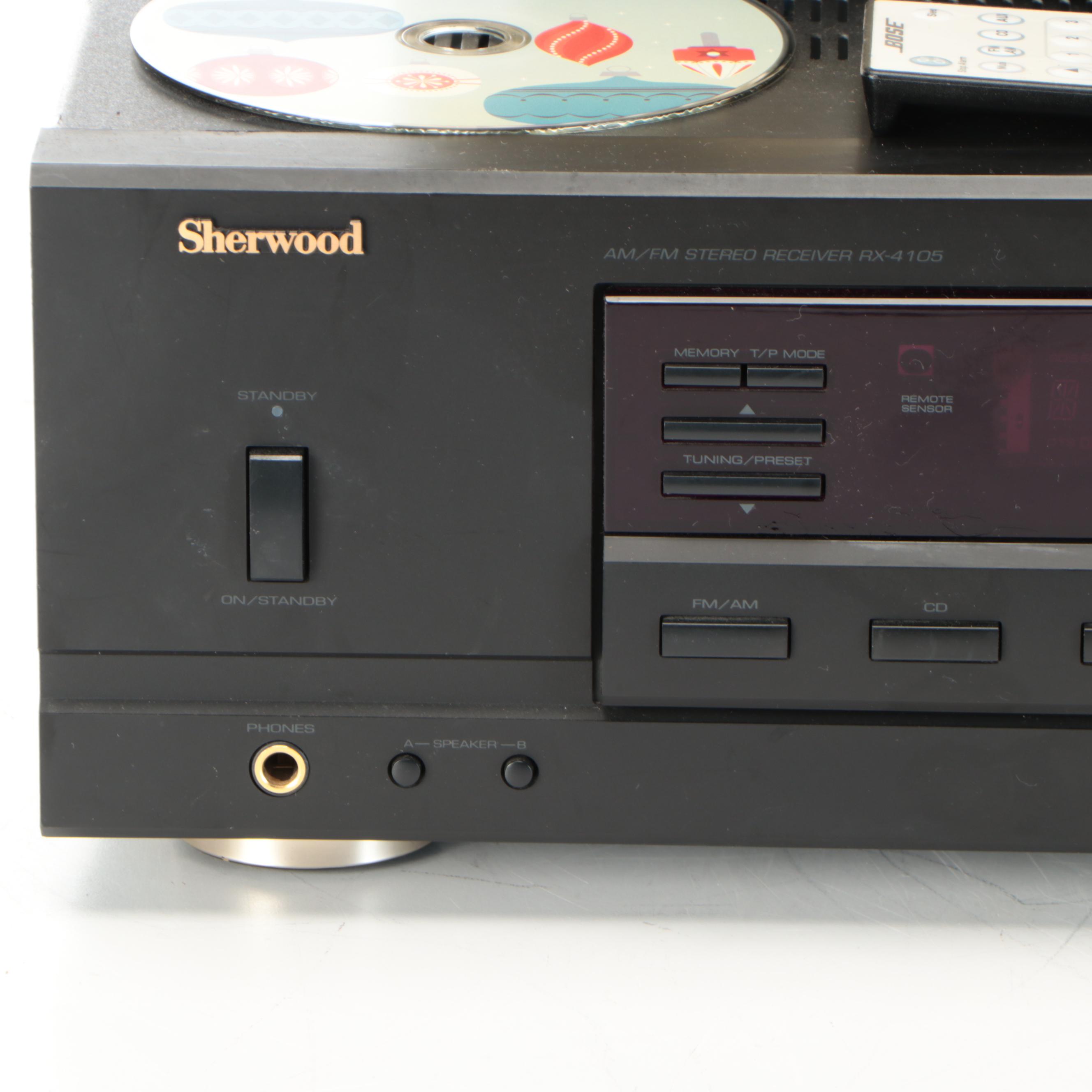 Sherwood Model RX-4105 Stereo Receiver and Bose Wave Music System