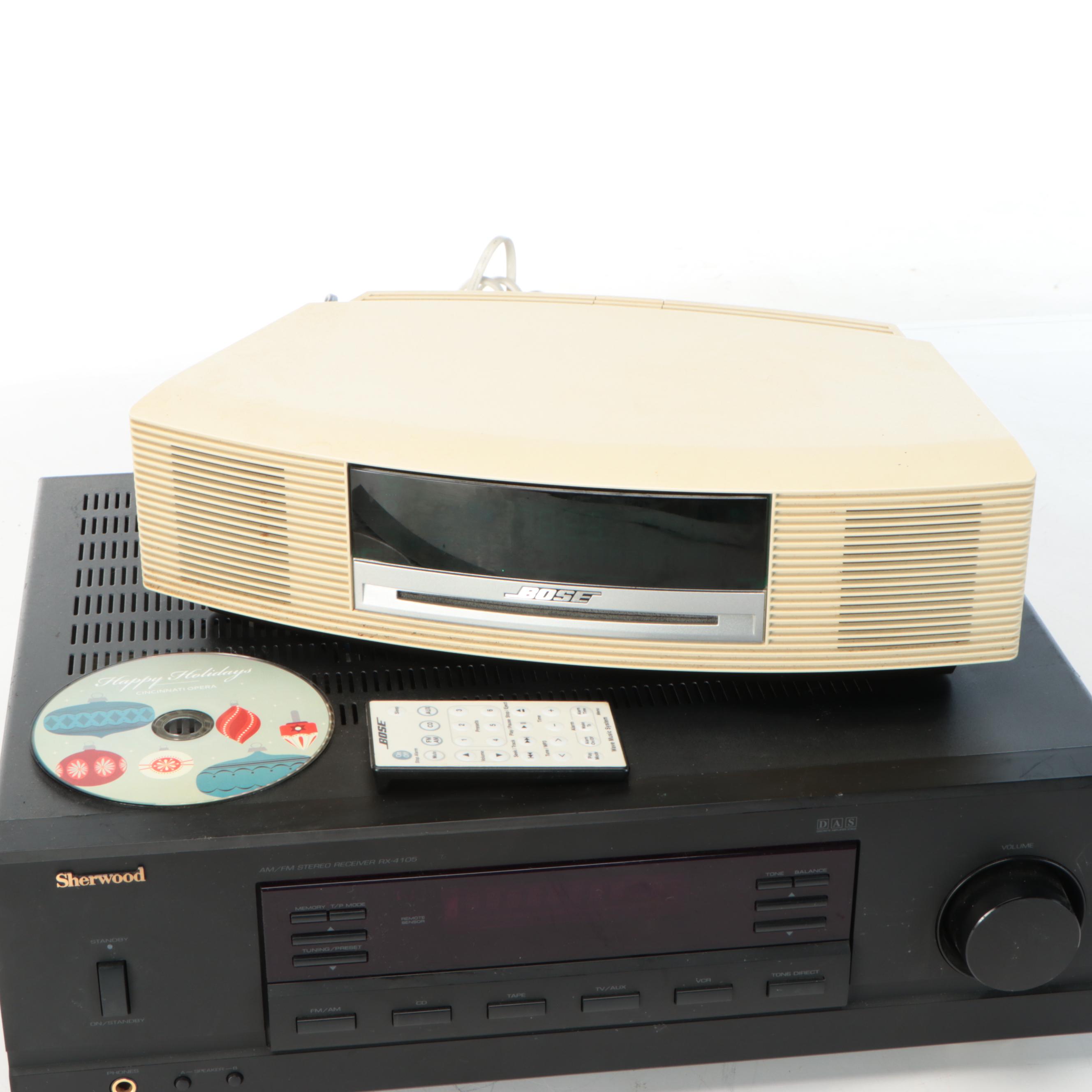 Sherwood Model RX-4105 Stereo Receiver and Bose Wave Music System
