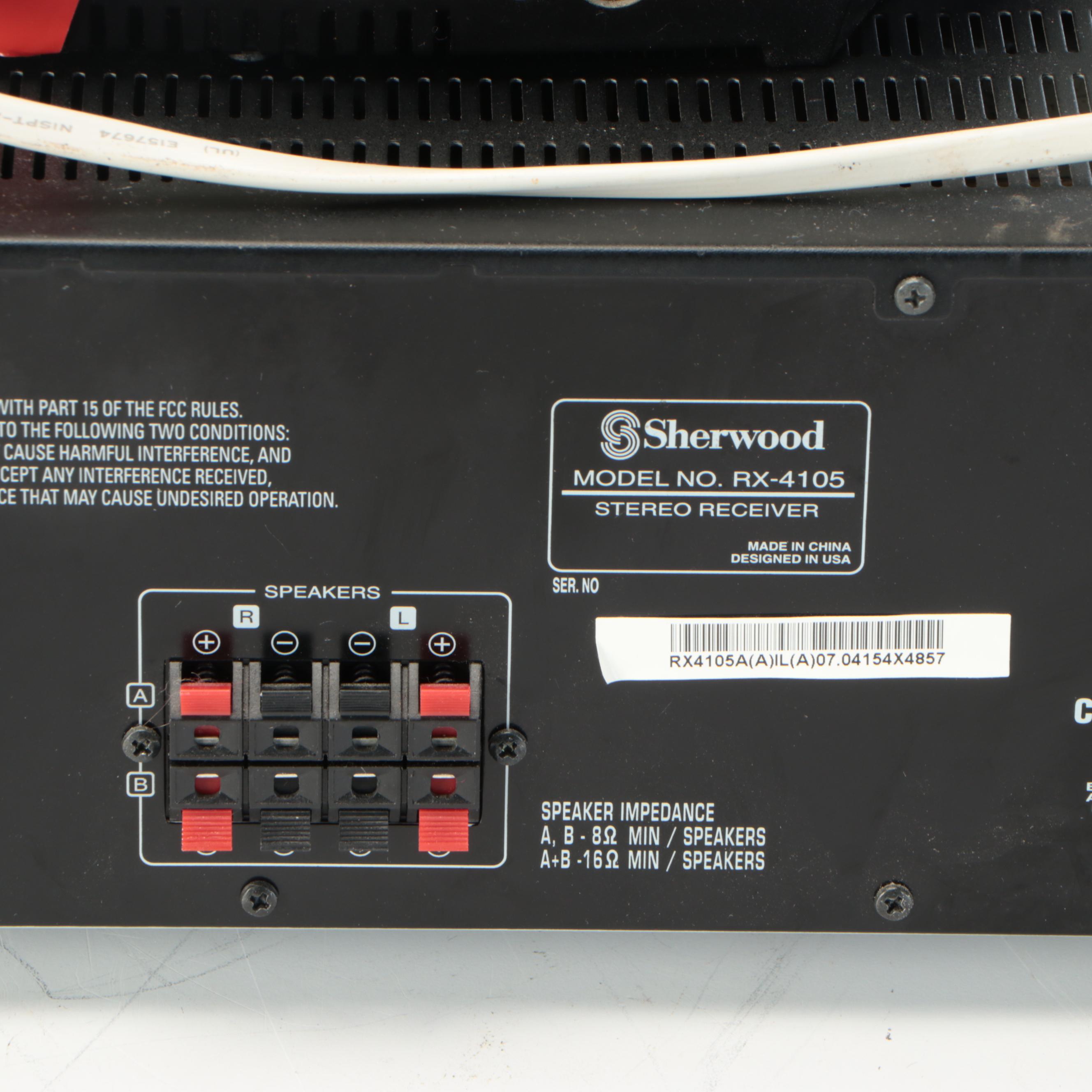 Sherwood Model RX-4105 Stereo Receiver and Bose Wave Music System