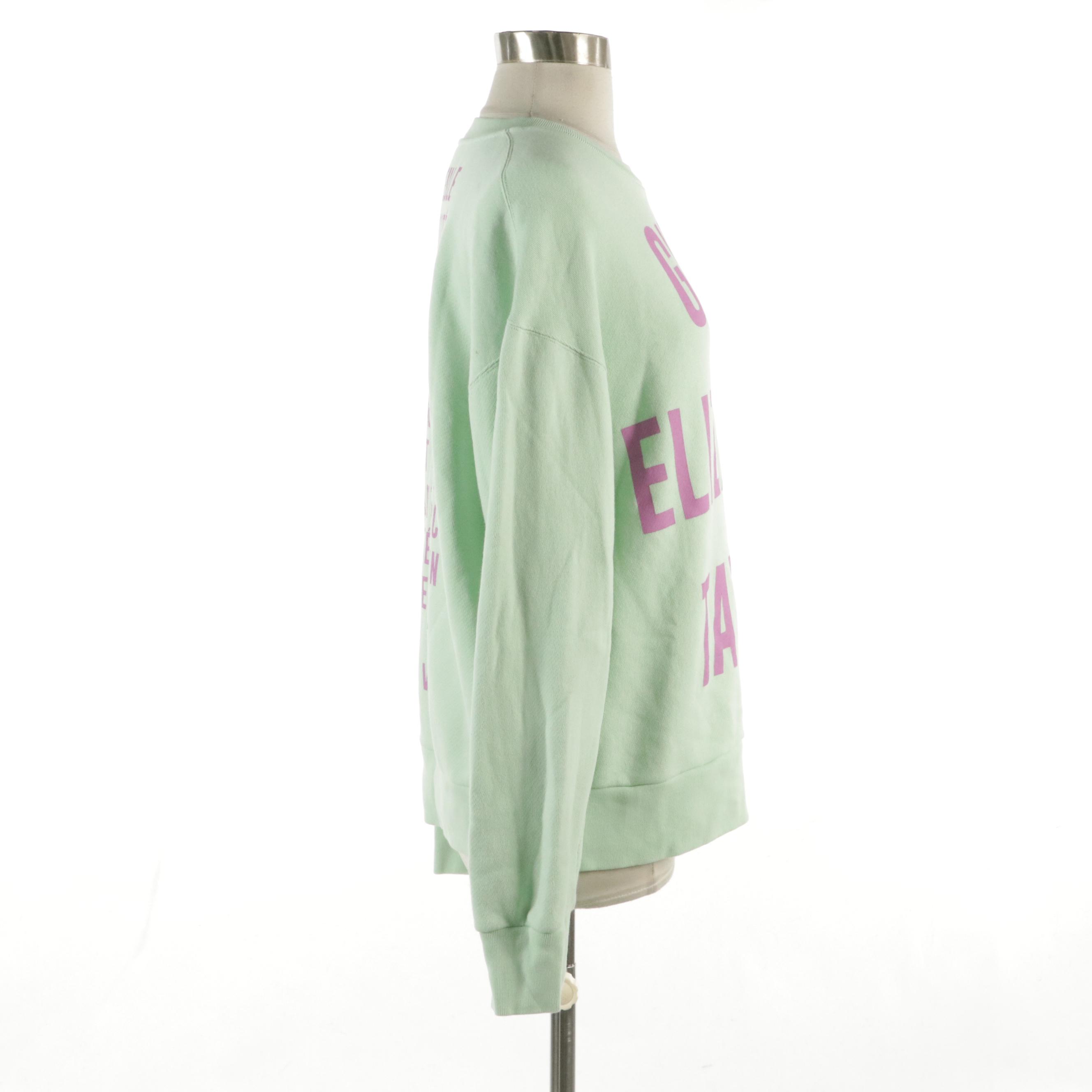Gucci x Elizabeth Taylor Mint Green Graphic Printed Cotton Sweatshirt