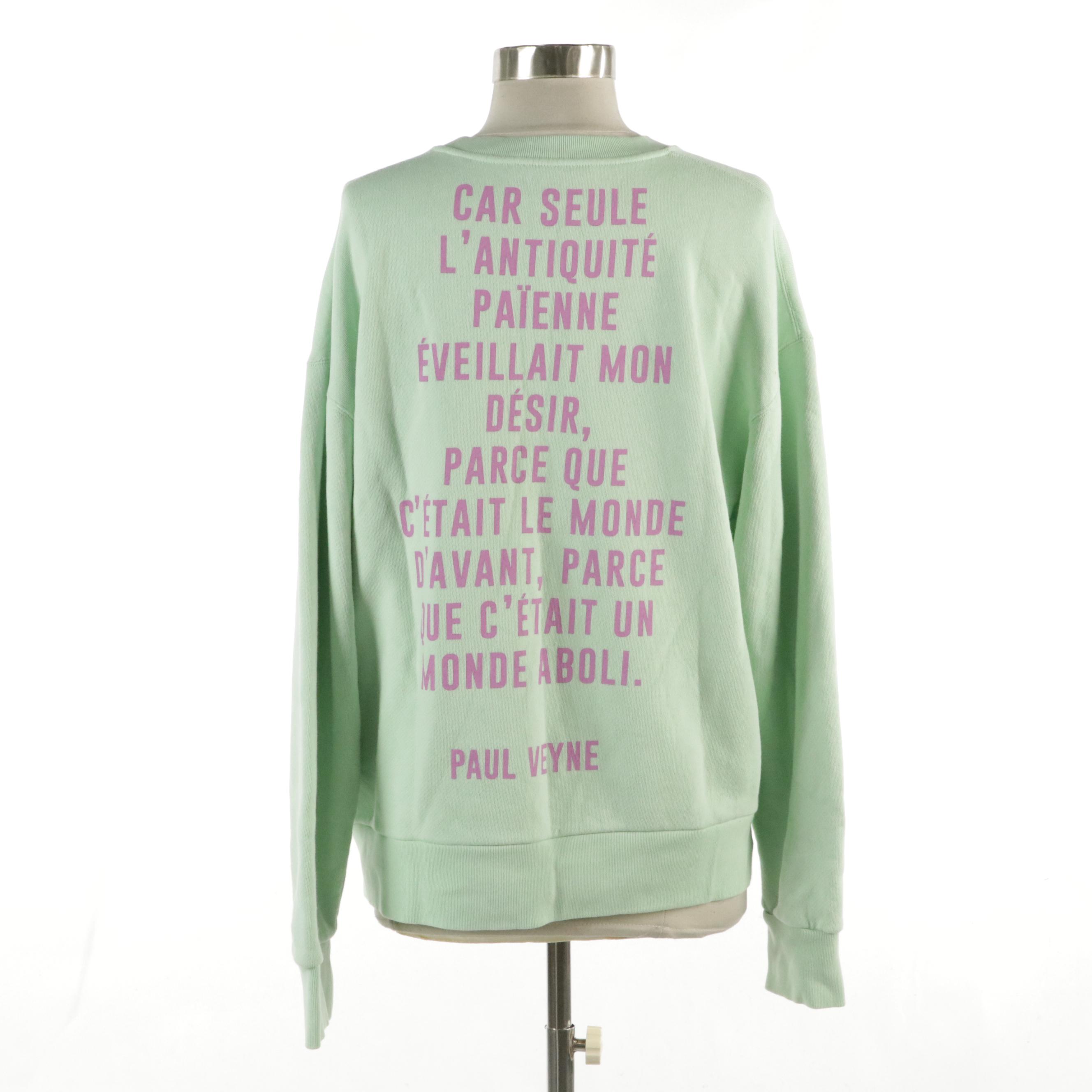 Gucci x Elizabeth Taylor Mint Green Graphic Printed Cotton Sweatshirt