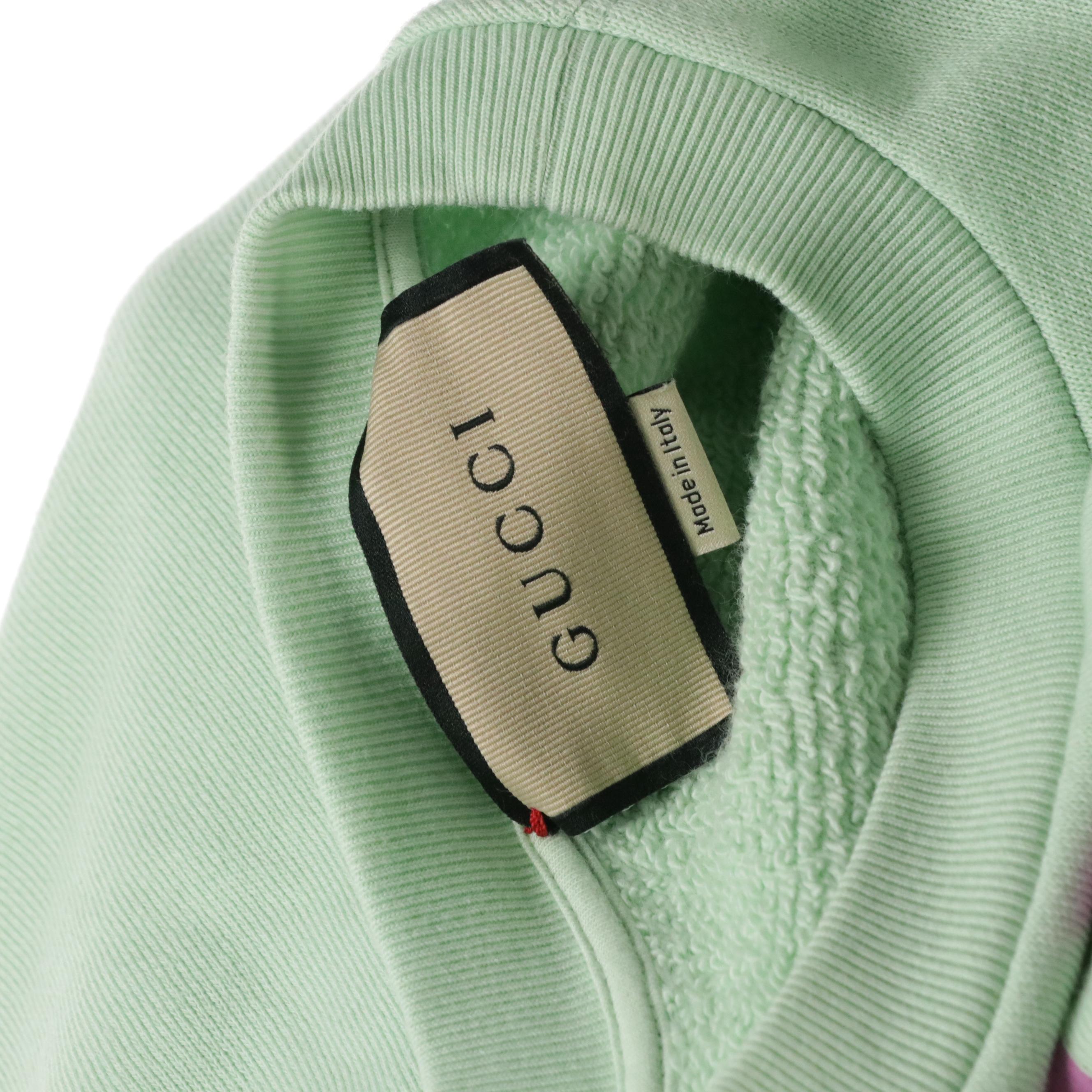 Gucci x Elizabeth Taylor Mint Green Graphic Printed Cotton Sweatshirt