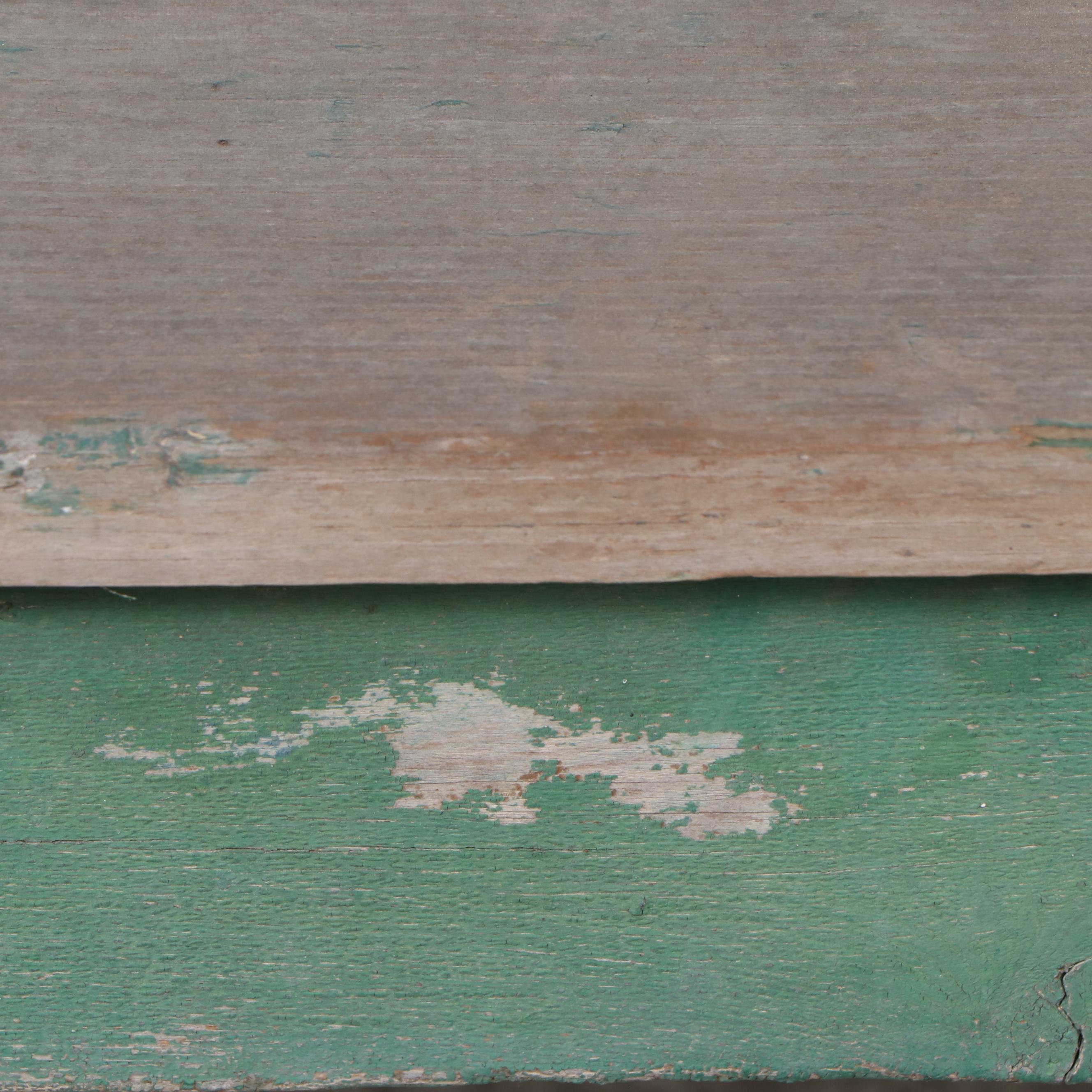 Two American Primitive Bootjack-Style Painted Wood Benches, Mid-20th Century