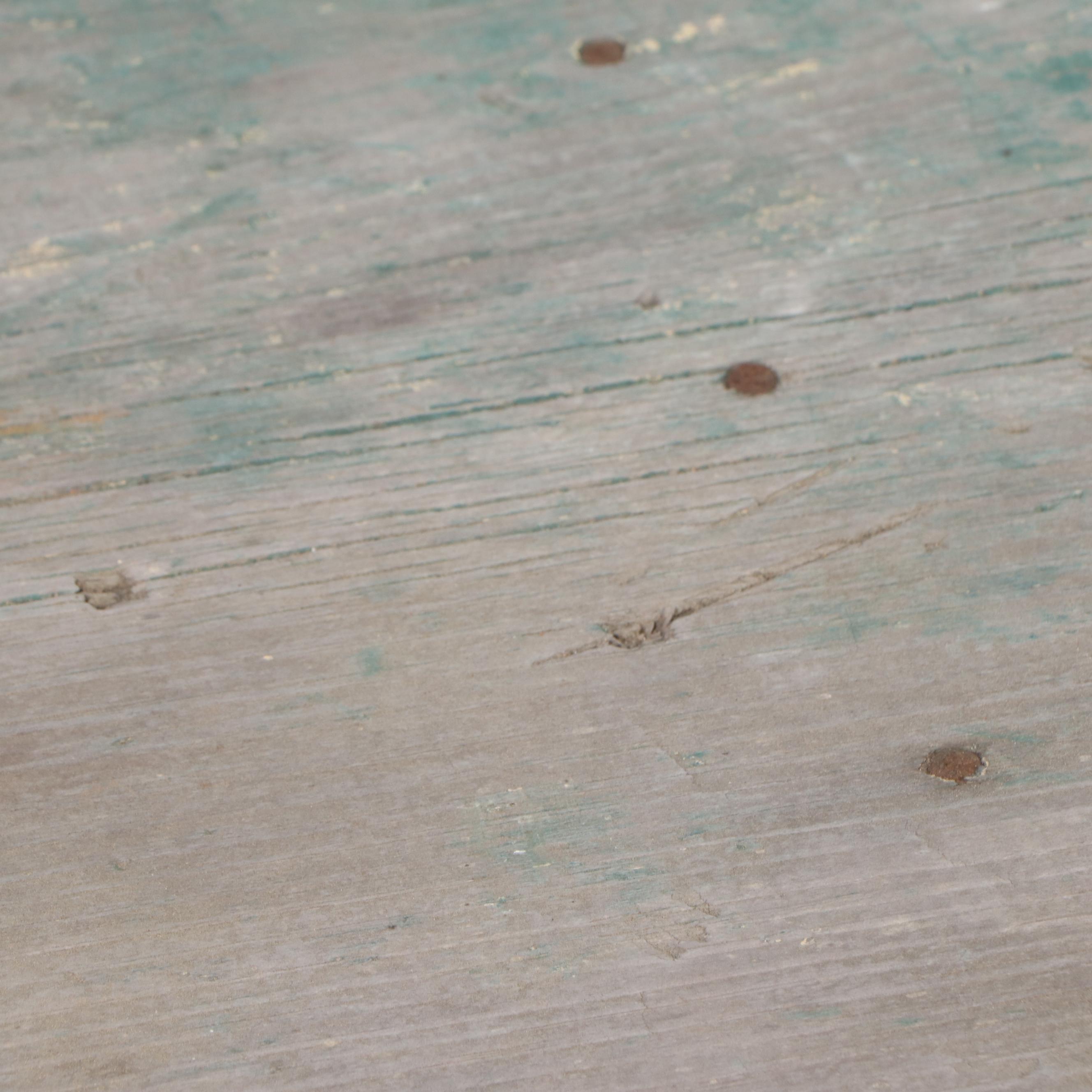 Two American Primitive Bootjack-Style Painted Wood Benches, Mid-20th Century