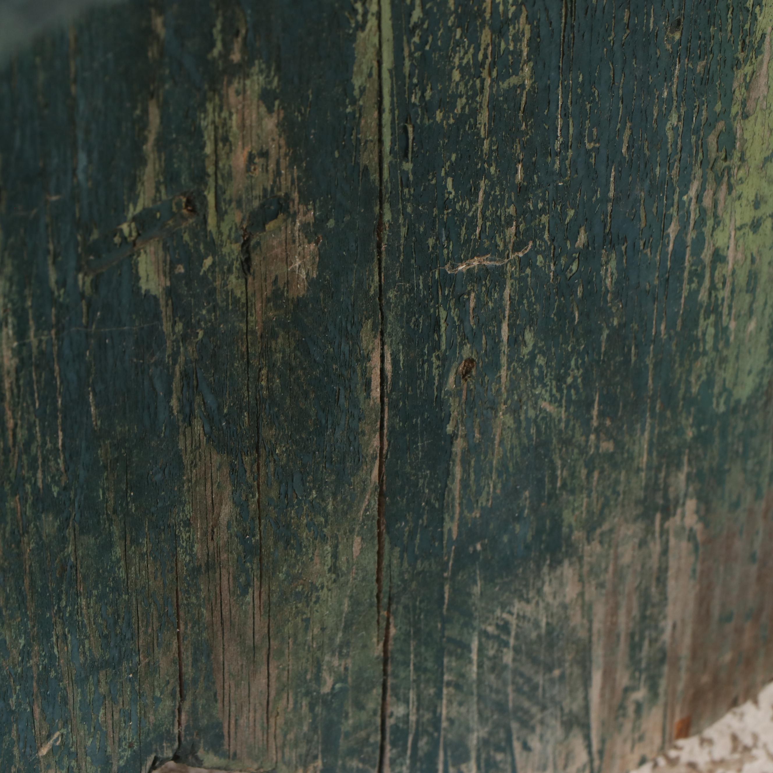 Two American Primitive Bootjack-Style Painted Wood Benches, Mid-20th Century