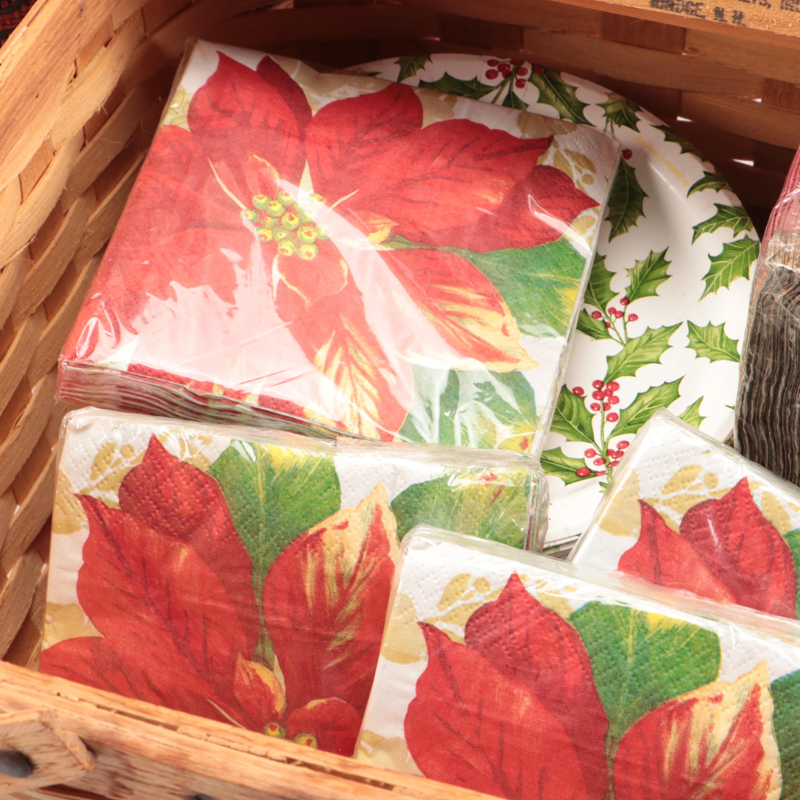 Vintage Redmon with West Hindge Picnic Baskets and Disposable Tableware