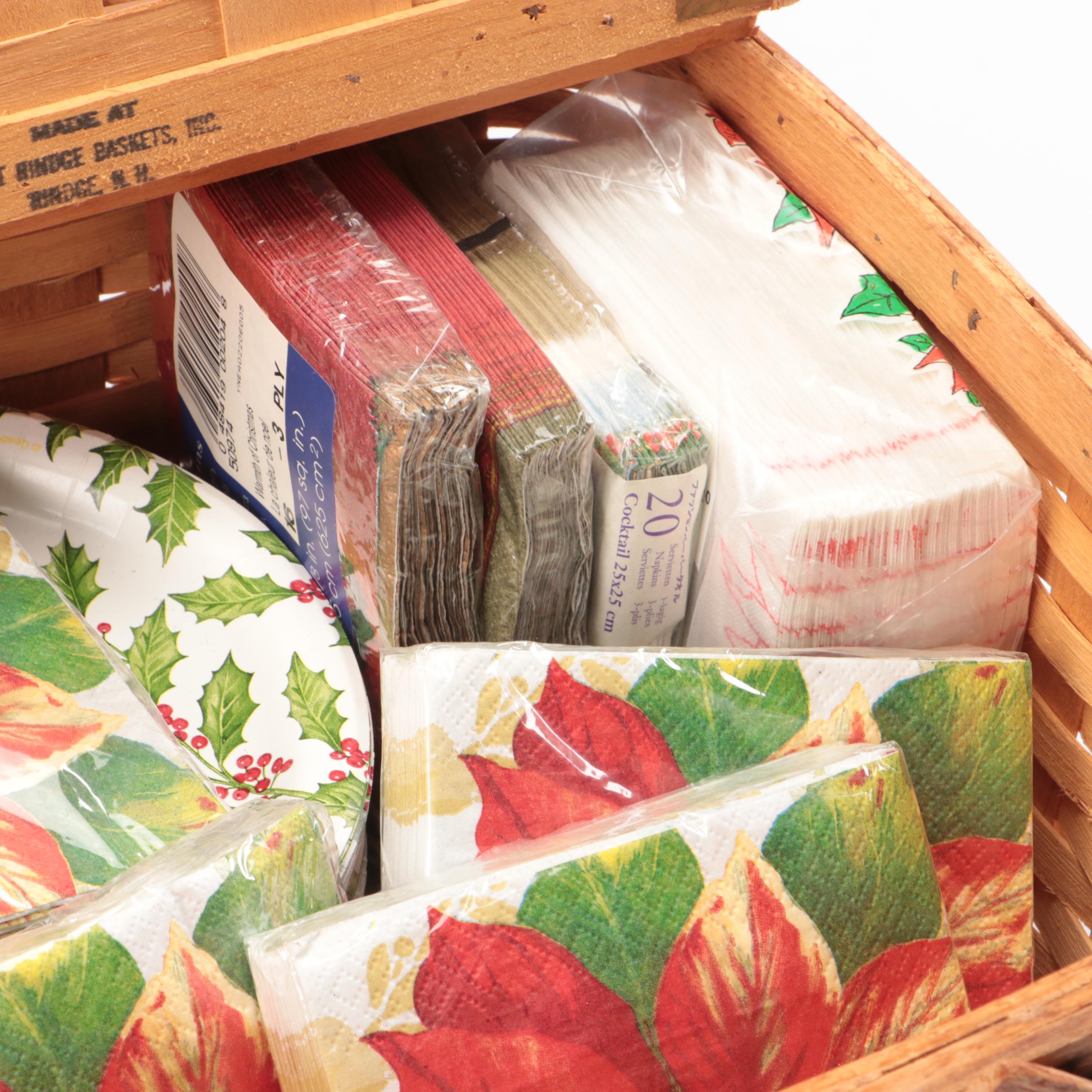 Vintage Redmon with West Hindge Picnic Baskets and Disposable Tableware