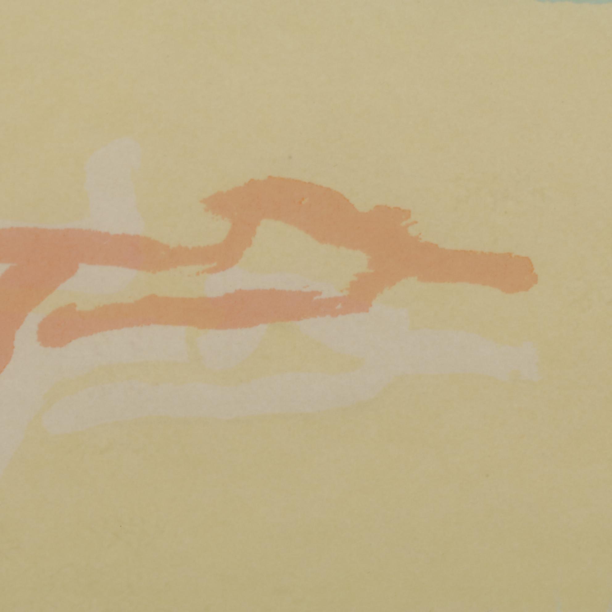 Sharon Dougherty Gestural and Geometric Abstract Serigraph, Early 21st Century