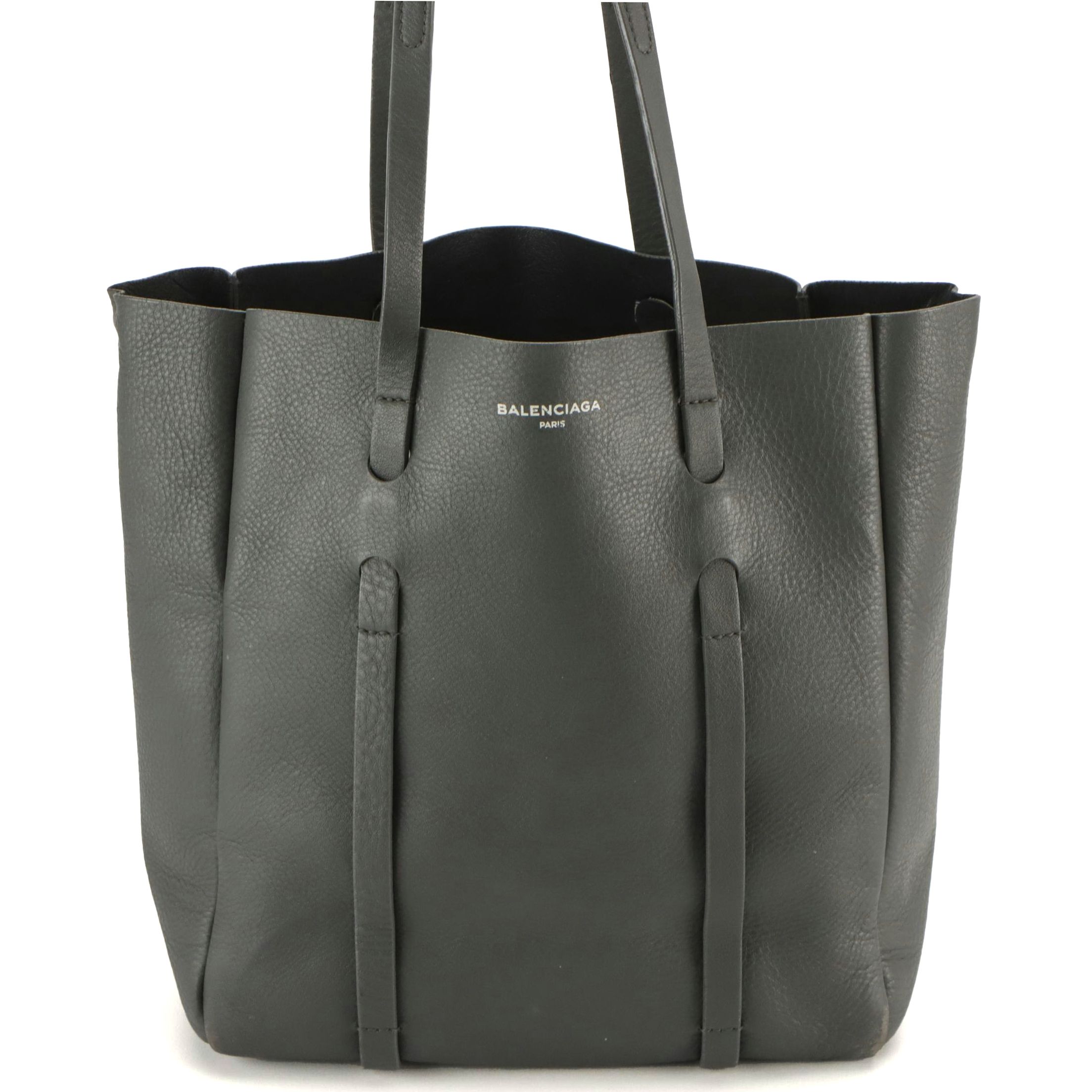 Balenciaga XS Everyday Two-Way Tote in Cool Grey and Black Calfskin Leather