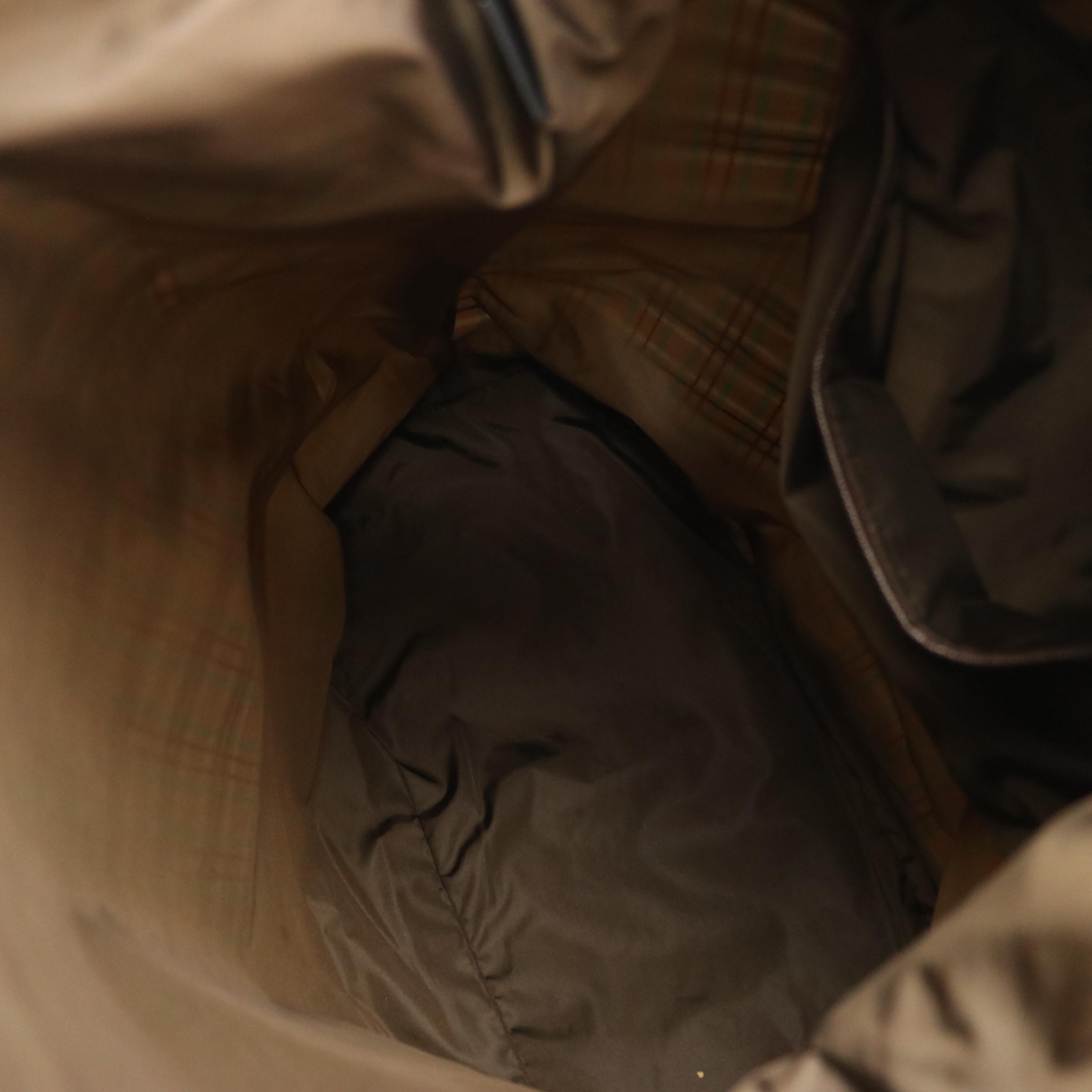 Prada Two-Way Zip Tote in Blue/Green Plaid Tessuto Nylon and Leather Straps