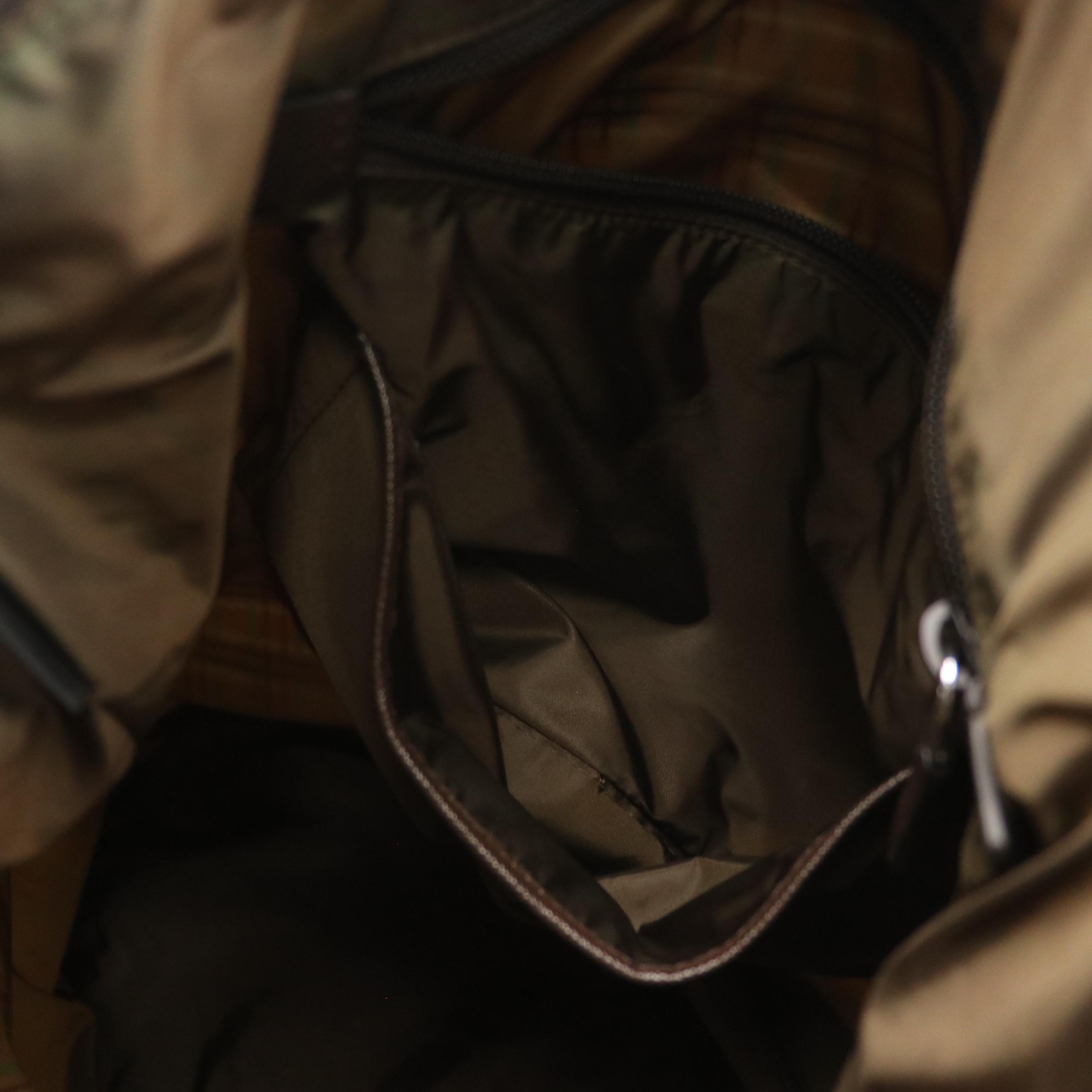 Prada Two-Way Zip Tote in Blue/Green Plaid Tessuto Nylon and Leather Straps