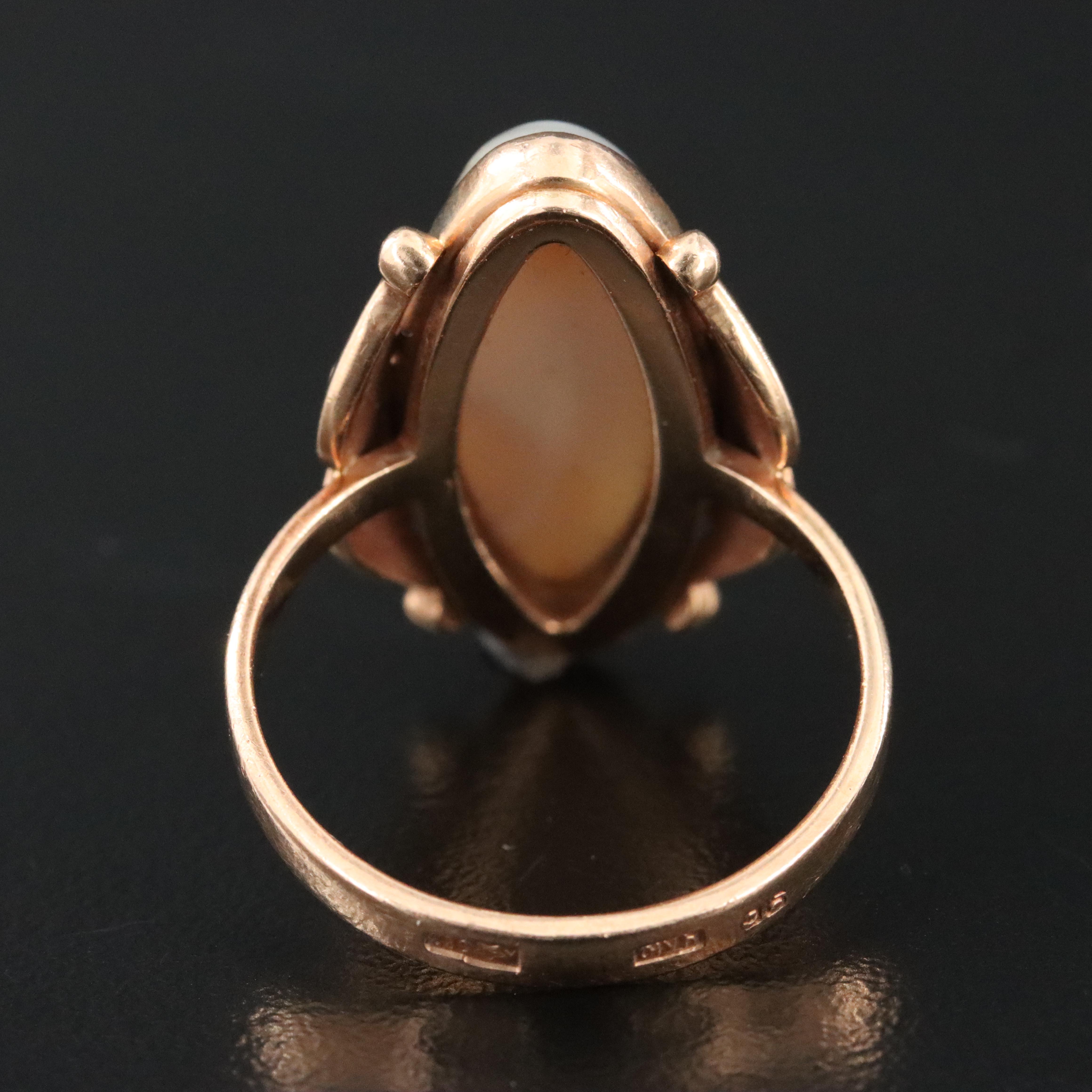 14K Rose Gold Agate Ring
