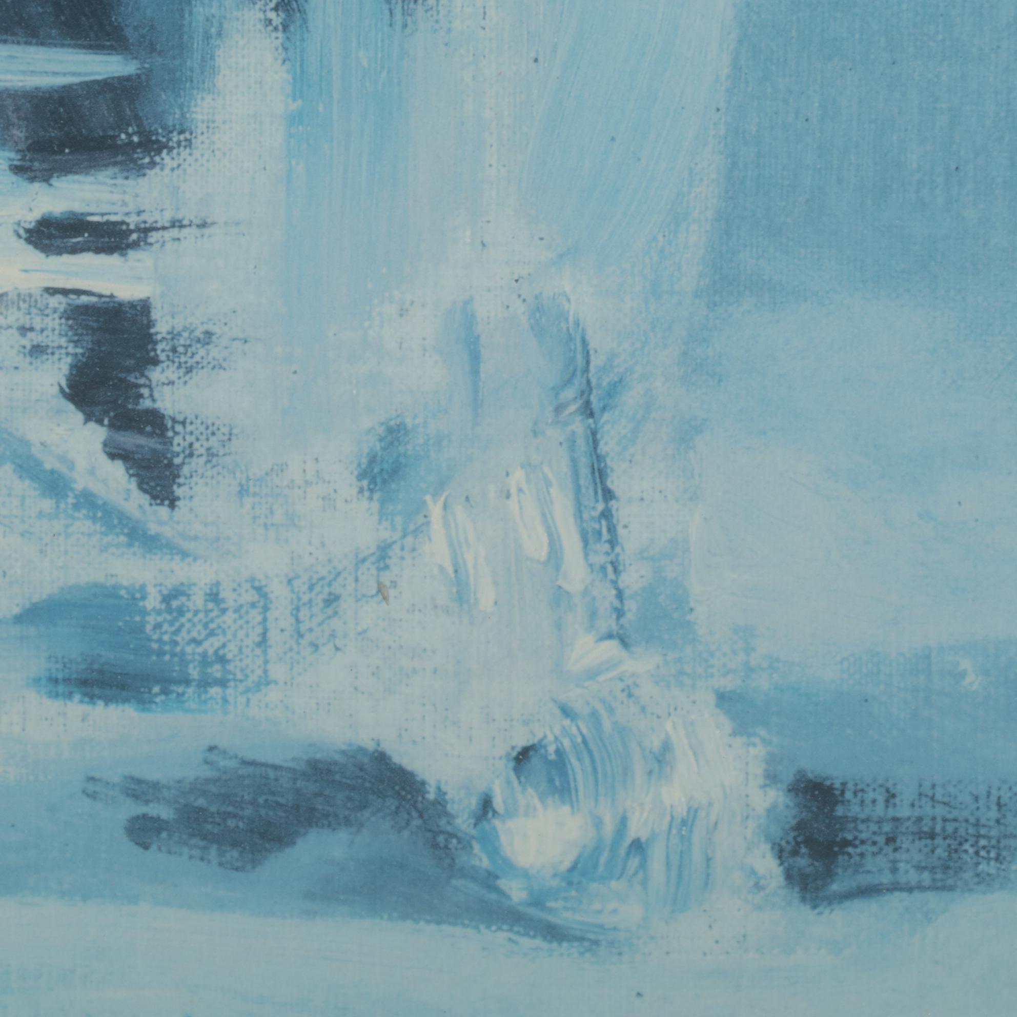 Offset Lithograph After Édouard Manet Blue Monochrome Floral Still Life