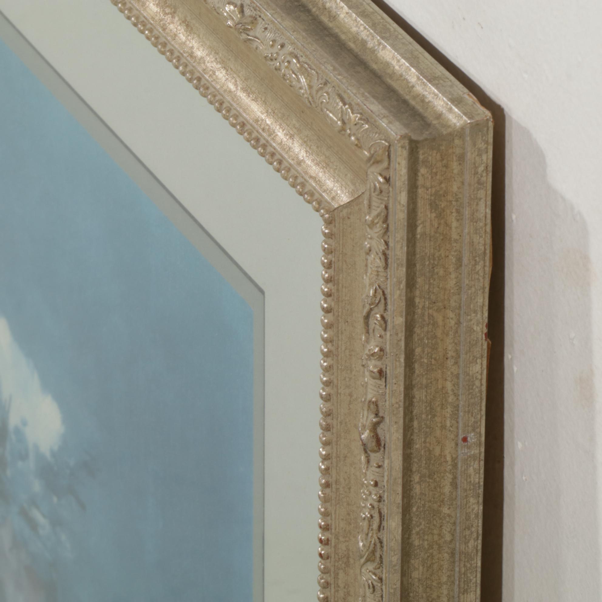 Offset Lithograph After Édouard Manet Blue Monochrome Floral Still Life